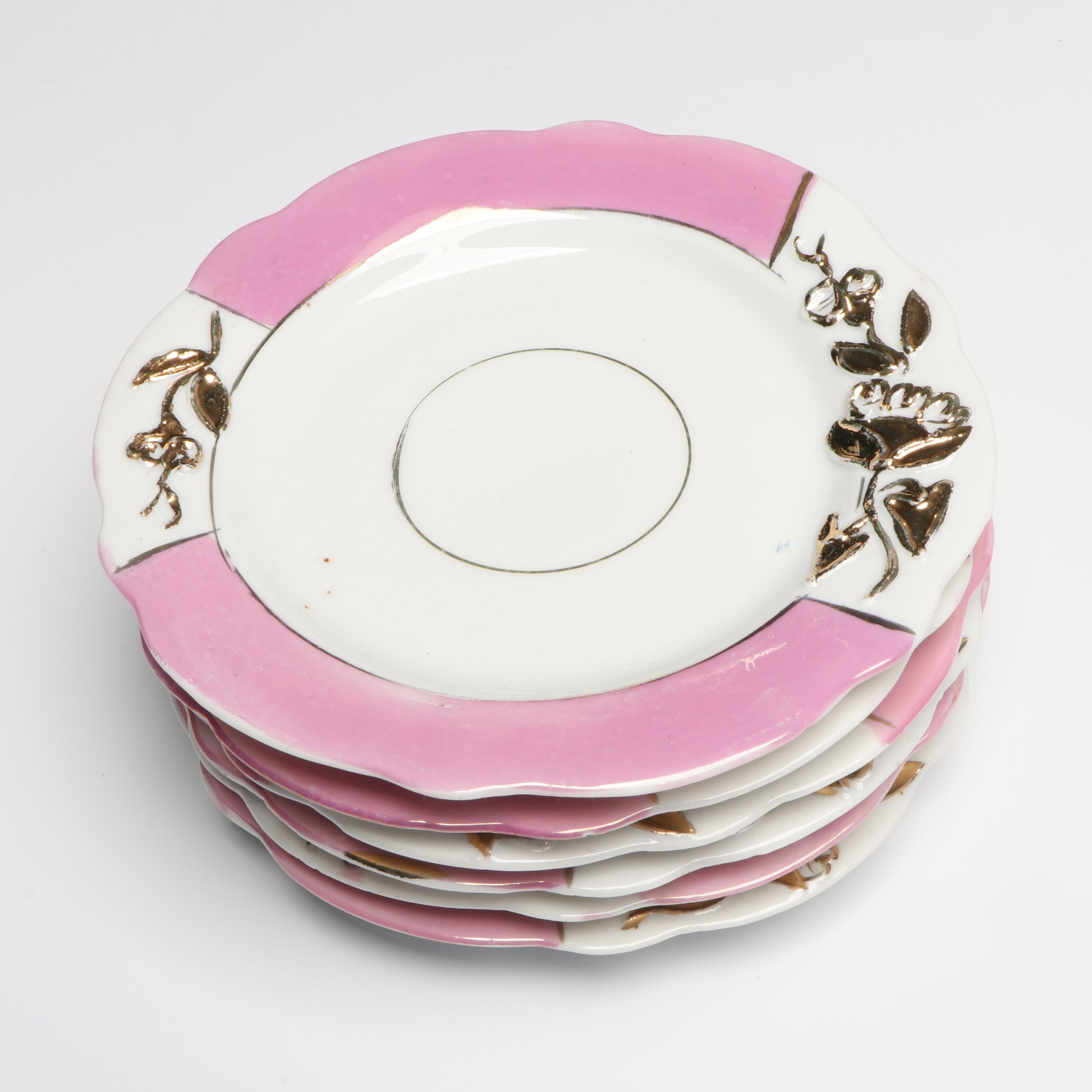 Homer Laughlin "Harlequin Rose" Covered Casserole with Other Pink Dinnerware
