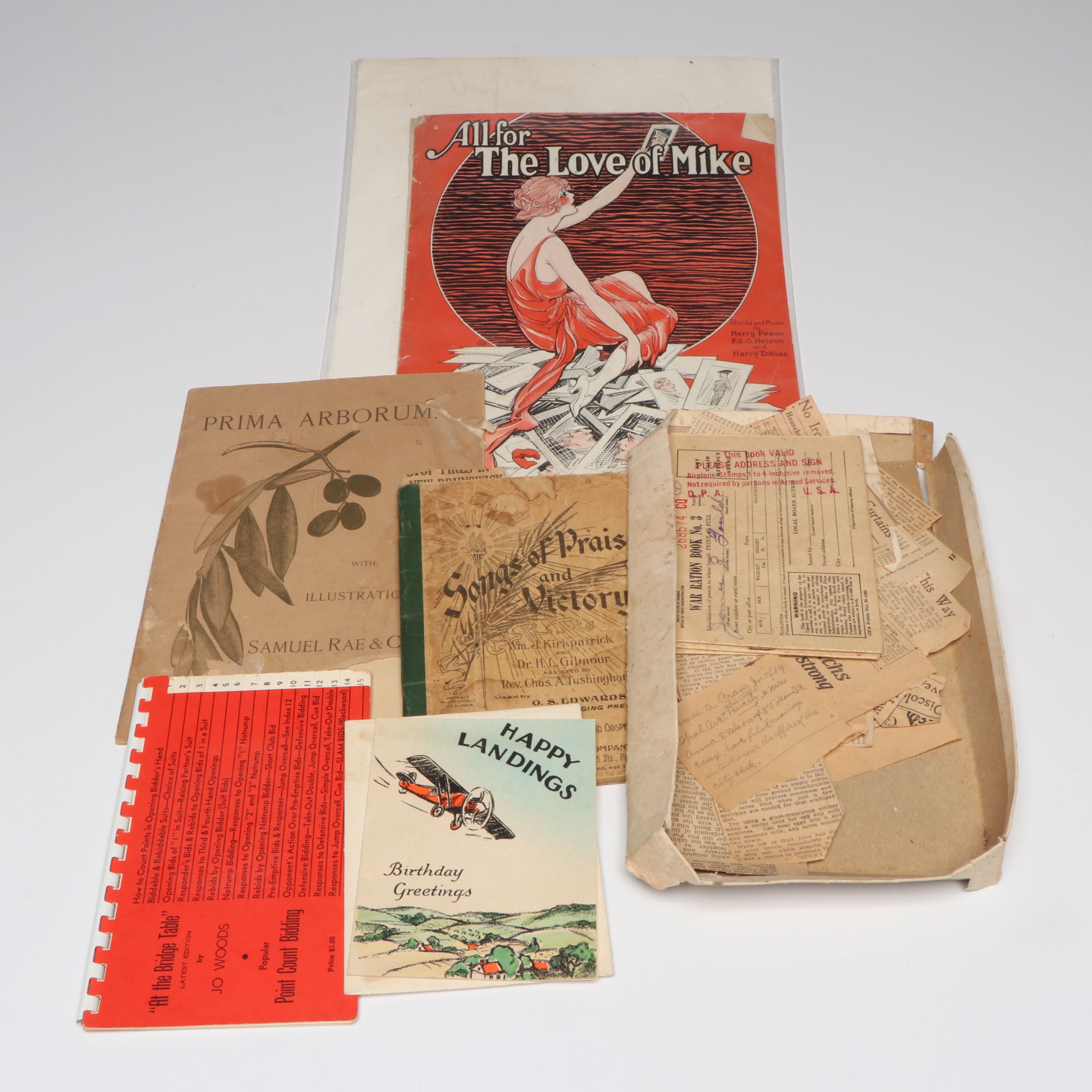 World War II Era War Ration Books with Sheet Music, Booklets and More Ephemera