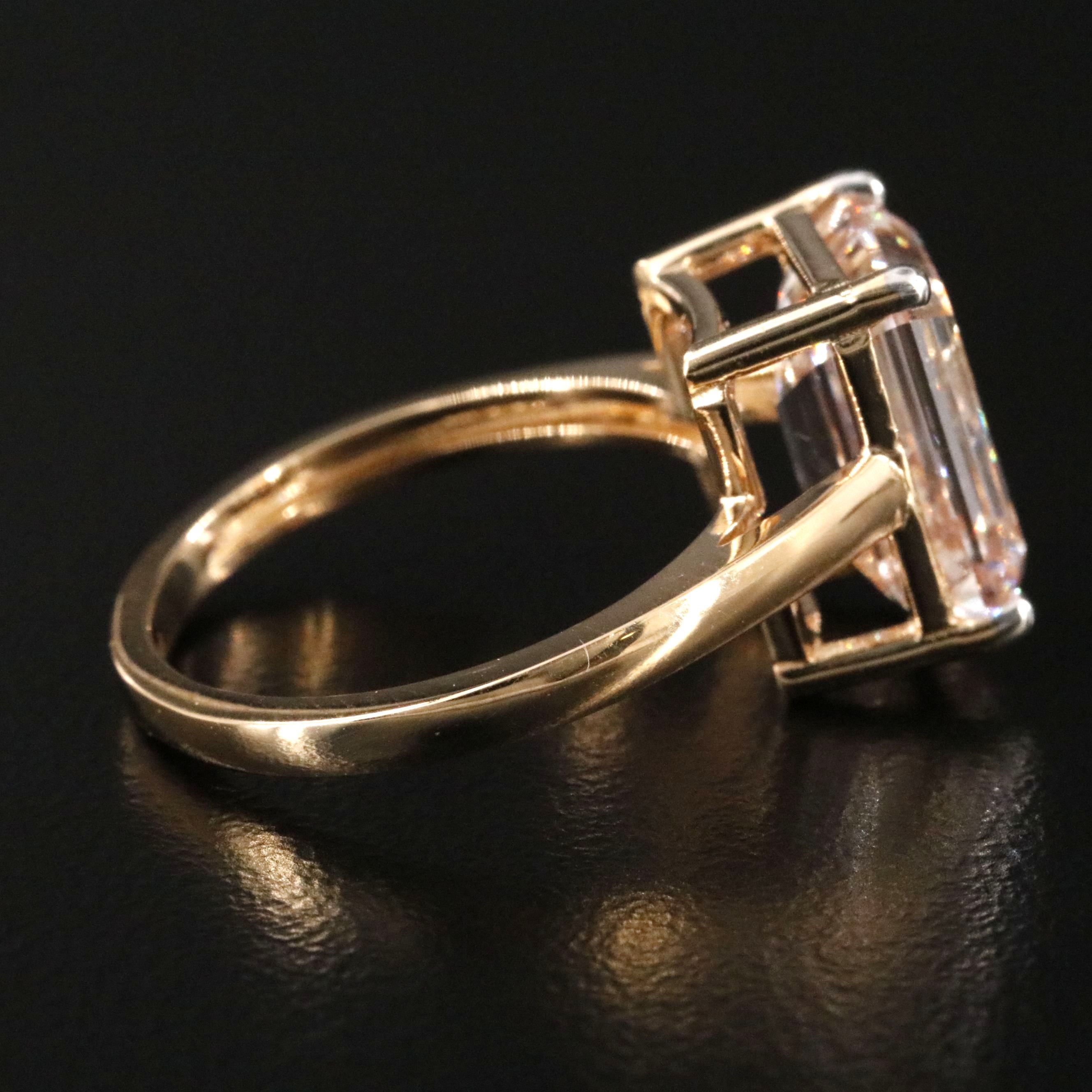 18K 5.08 CT Lab Grown Fancy Pink Diamond Solitaire Ring with IGI Report