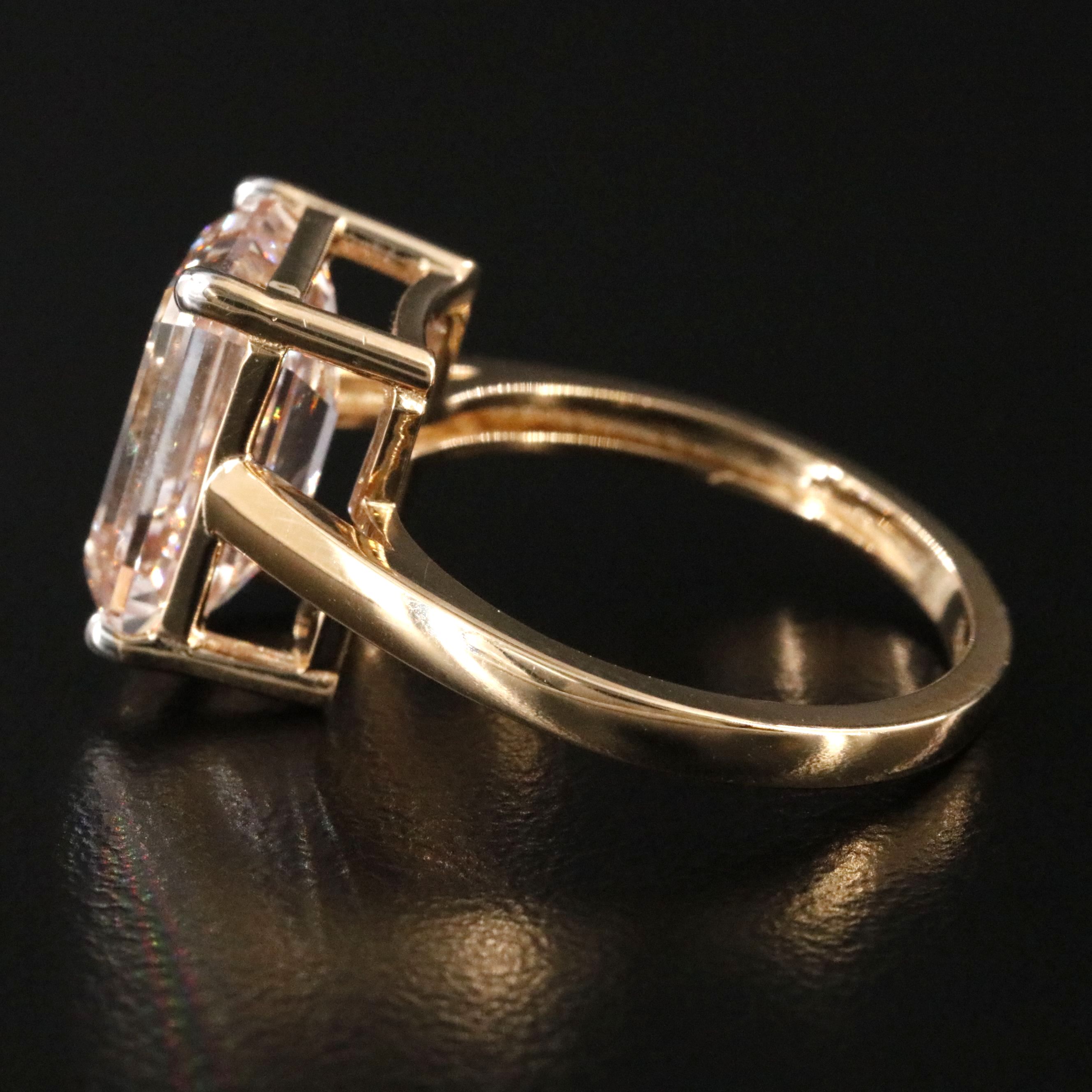 18K 5.08 CT Lab Grown Fancy Pink Diamond Solitaire Ring with IGI Report