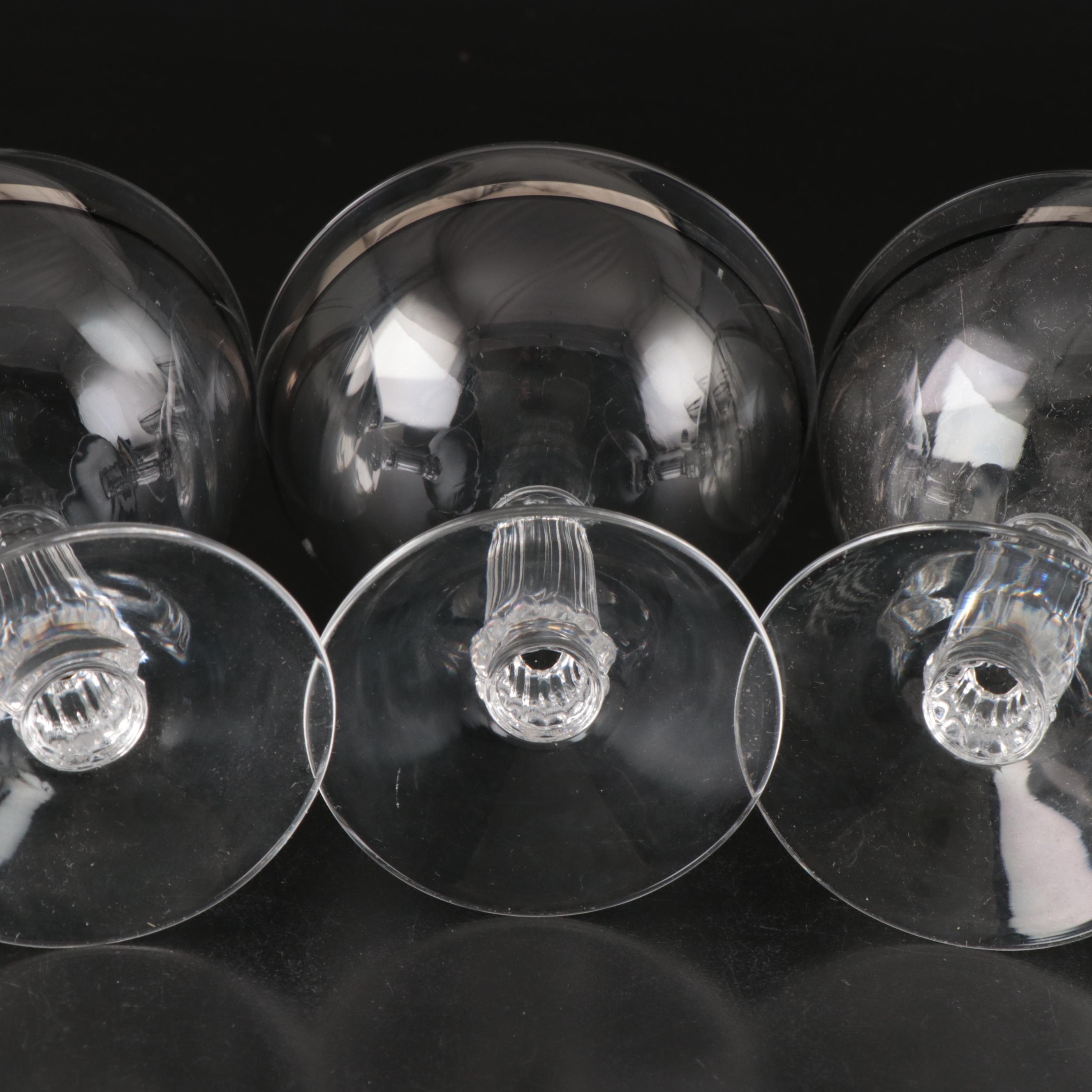 Fostoria "Reflection" Platinum Banded Low Sherbet Glasses, 1952-1971