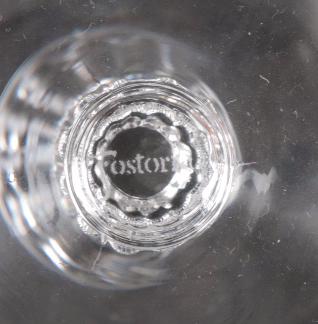 Fostoria "Reflection" Platinum Banded Low Sherbet Glasses, 1952-1971