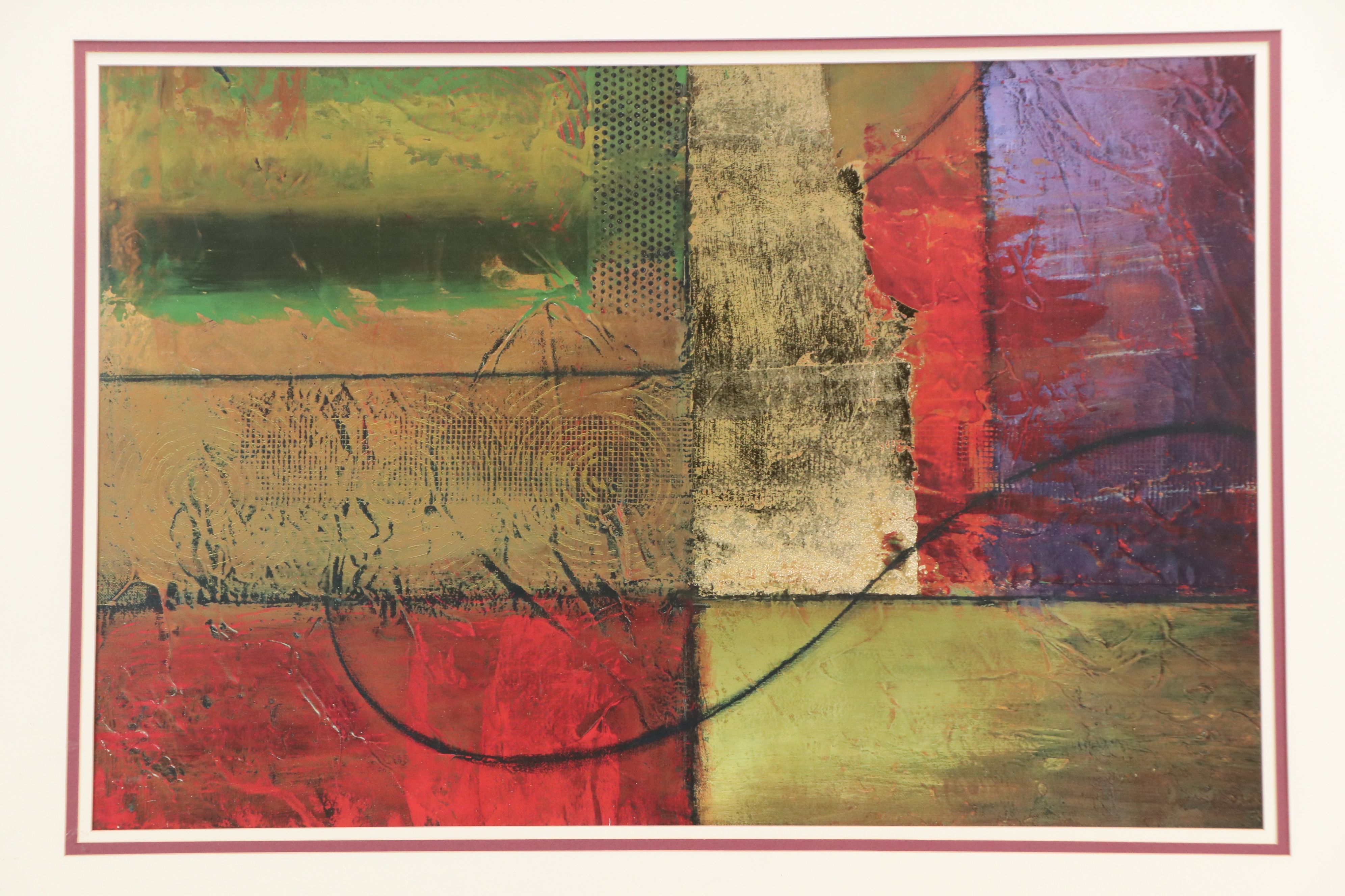 After Mike Klung Abstract Offset Lithograph "Opulent Relief"