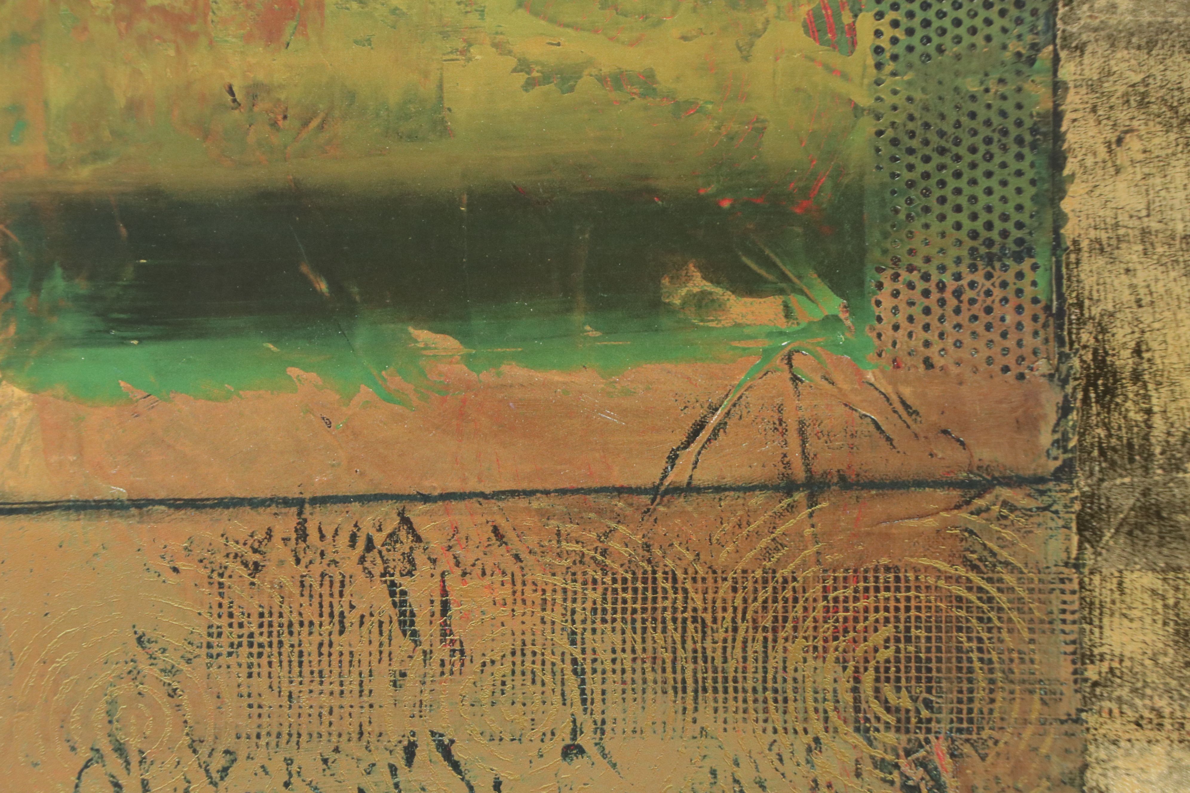 After Mike Klung Abstract Offset Lithograph "Opulent Relief"