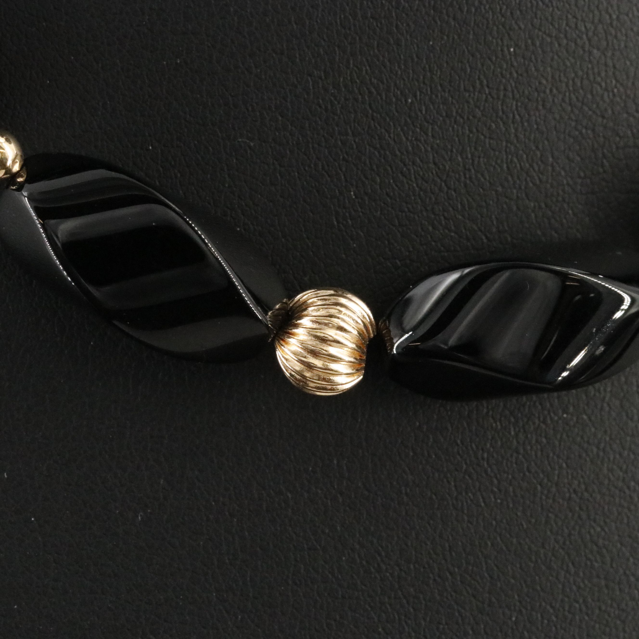 Black Onyx Necklace with 14K Spacer Beads