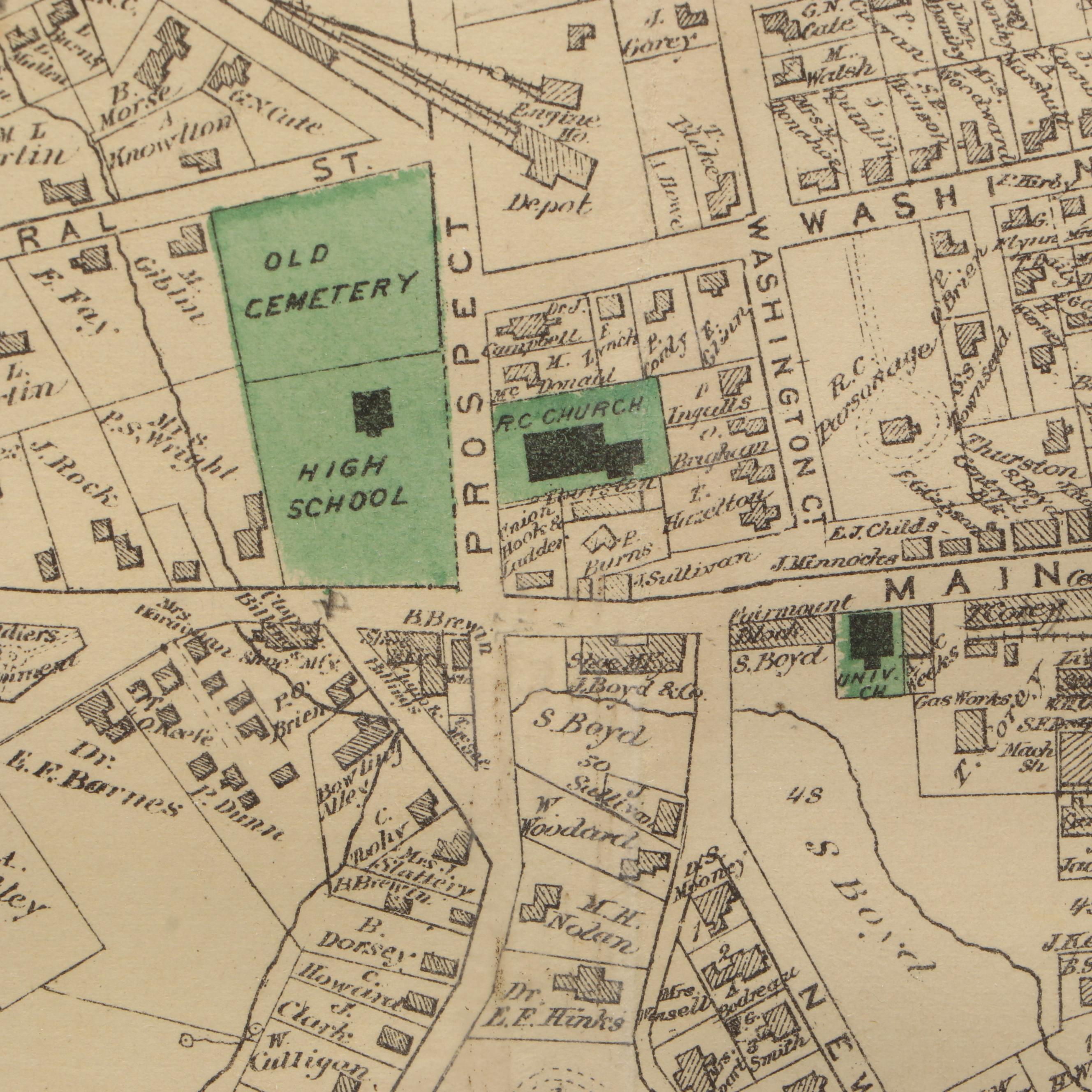 Hand-Colored Engraved Atlas Maps "Marlborough" Massacushetts, 1875