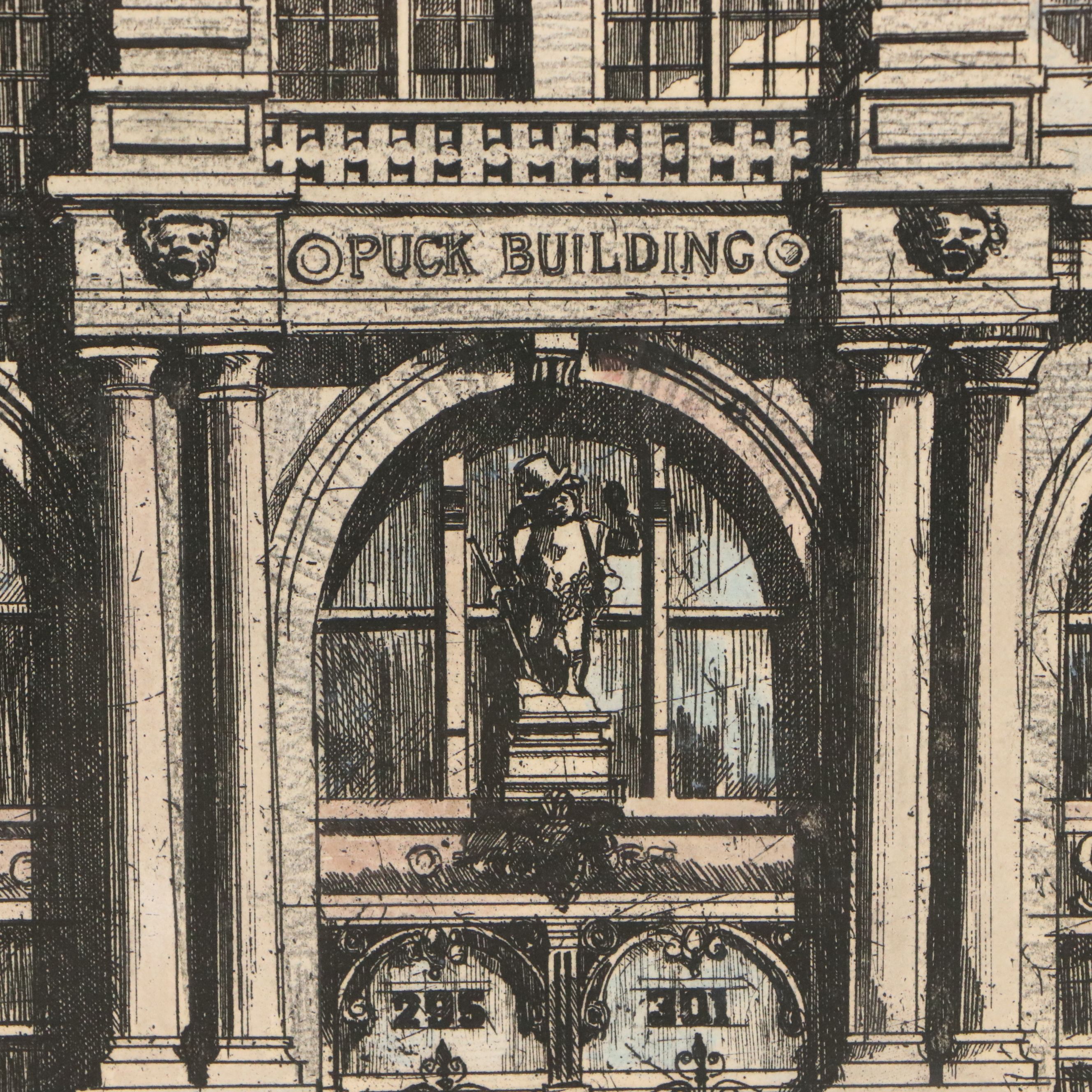 Richard Haas Architectural Etching and Aquatint "Puck Building"