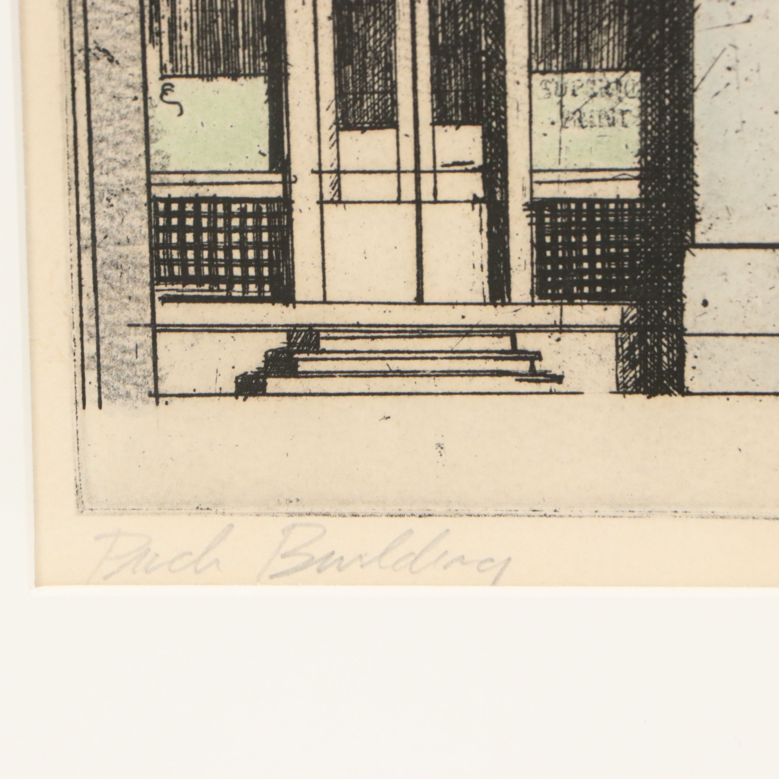 Richard Haas Architectural Etching and Aquatint "Puck Building"