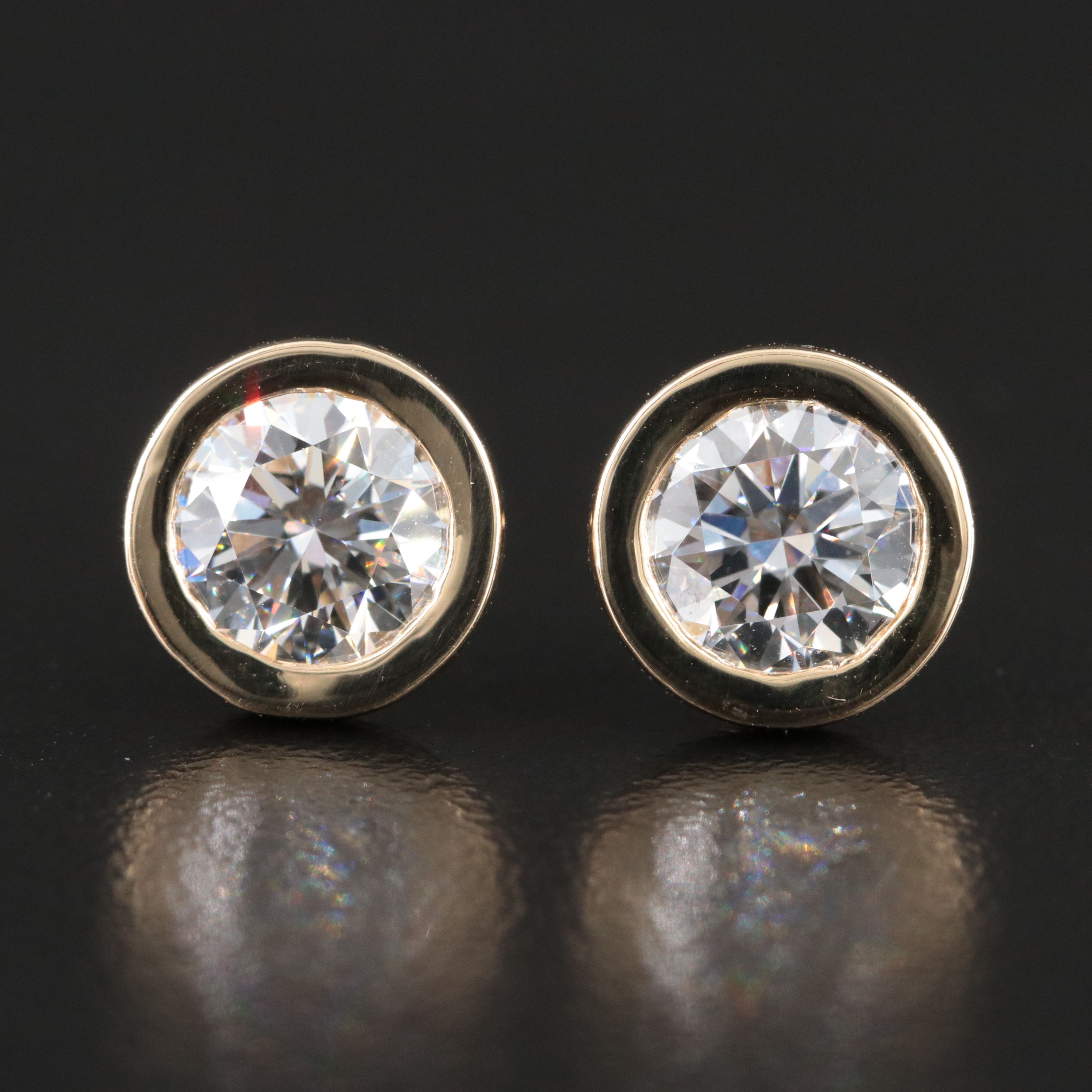 14K 2.73 CTW Lab Grown Diamond Stud Earrings with IGI Reports