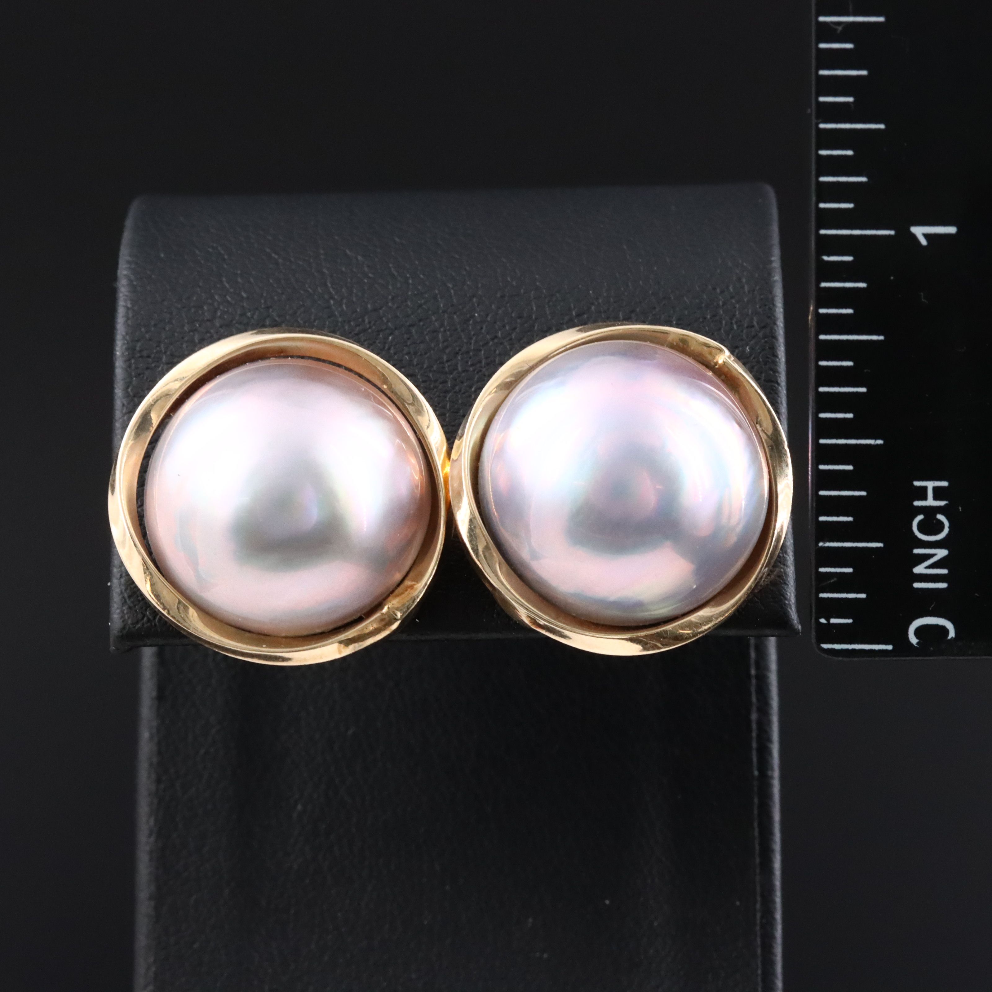 14K Mabé Pearl Earrings