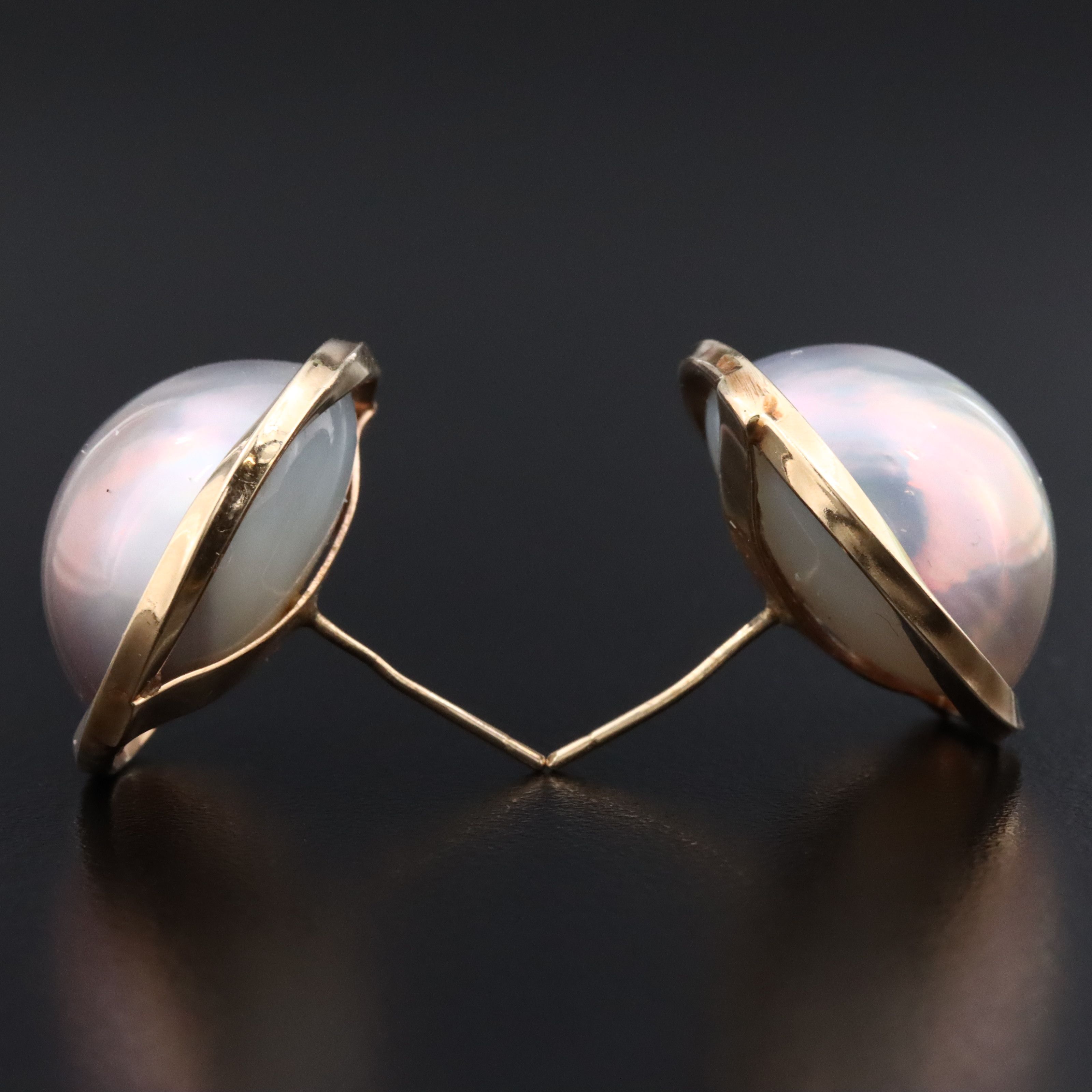 14K Mabé Pearl Earrings