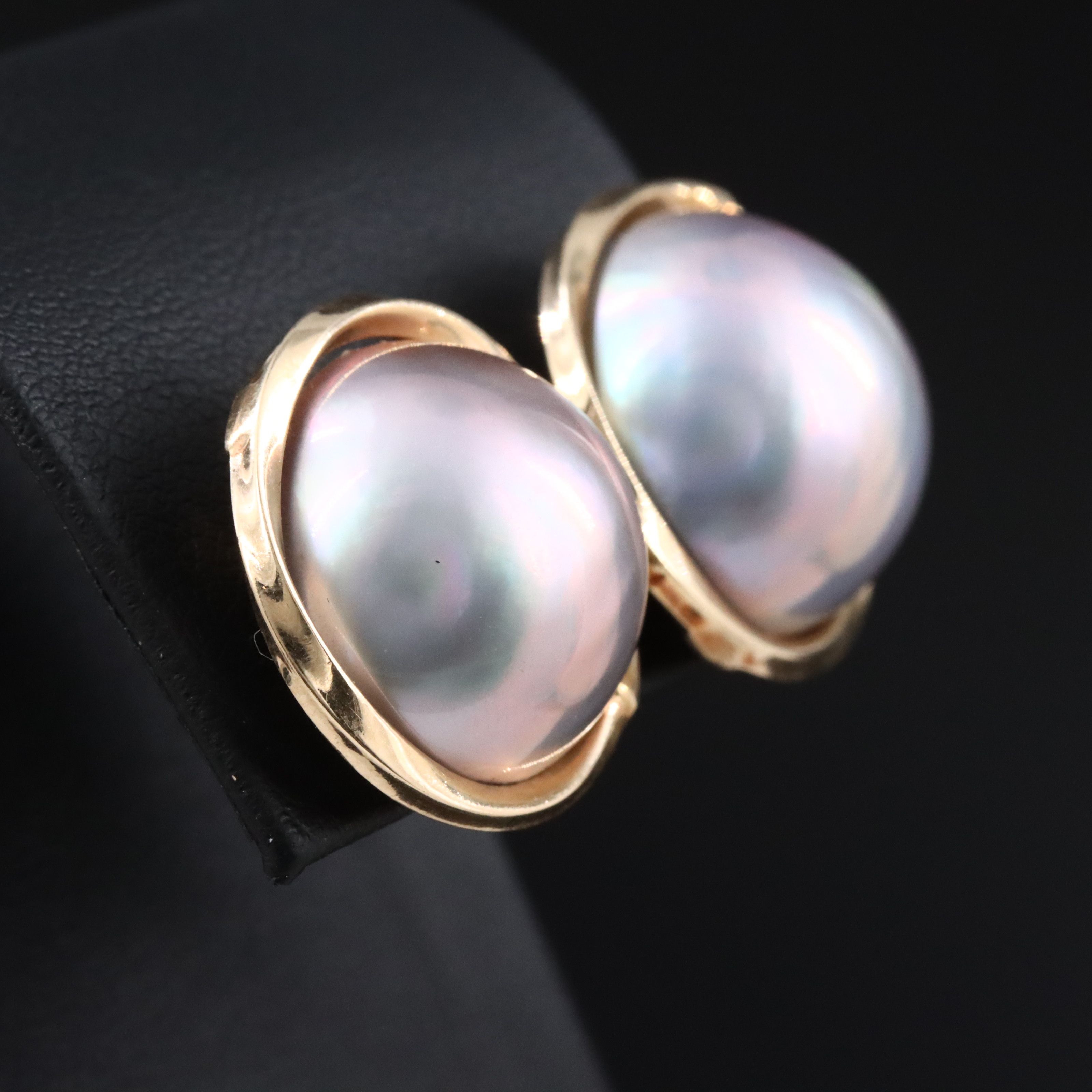 14K Mabé Pearl Earrings