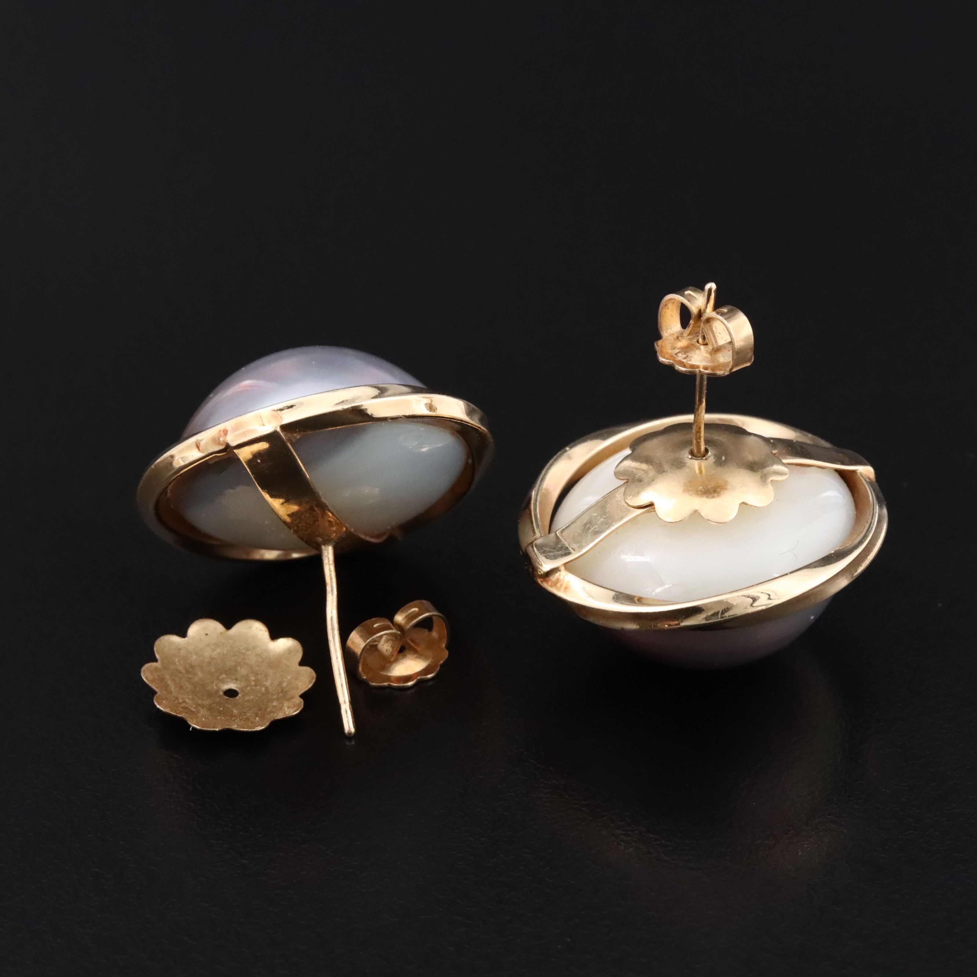 14K Mabé Pearl Earrings