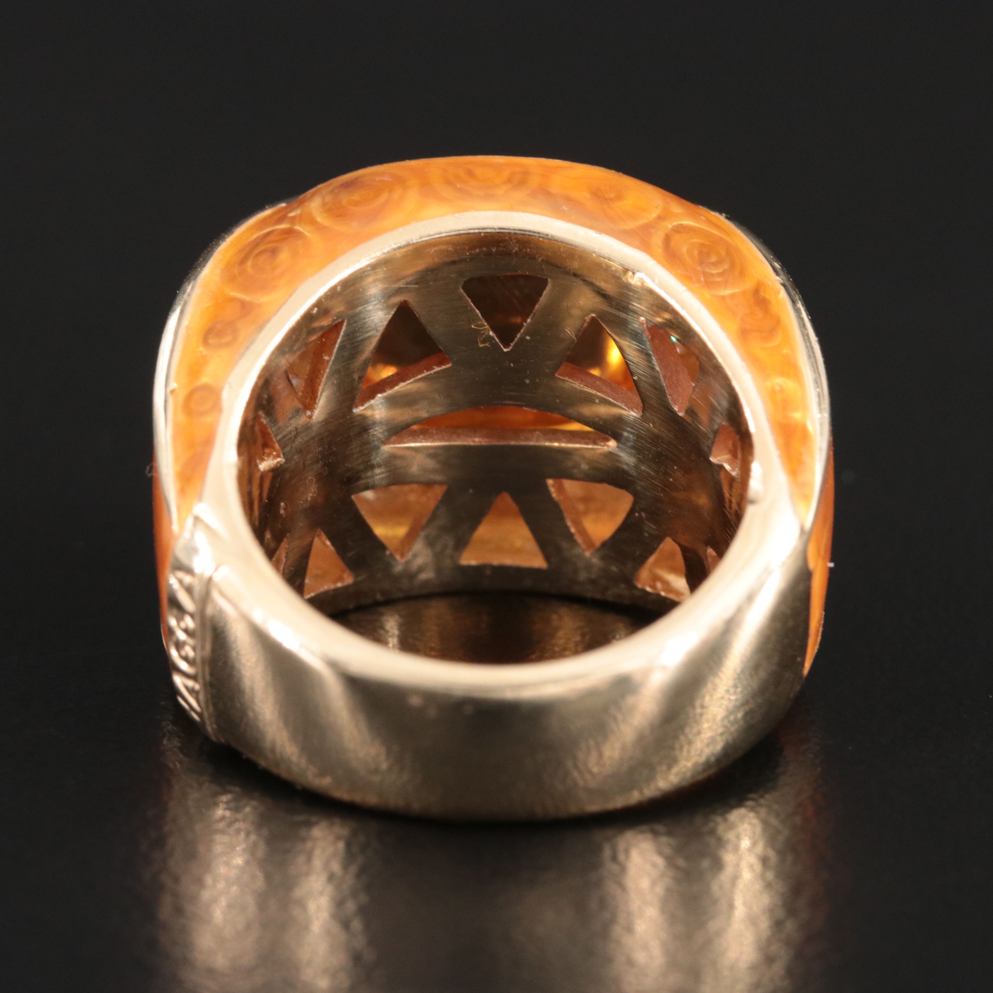 Haggari 14K Citrine and Diamond Ring