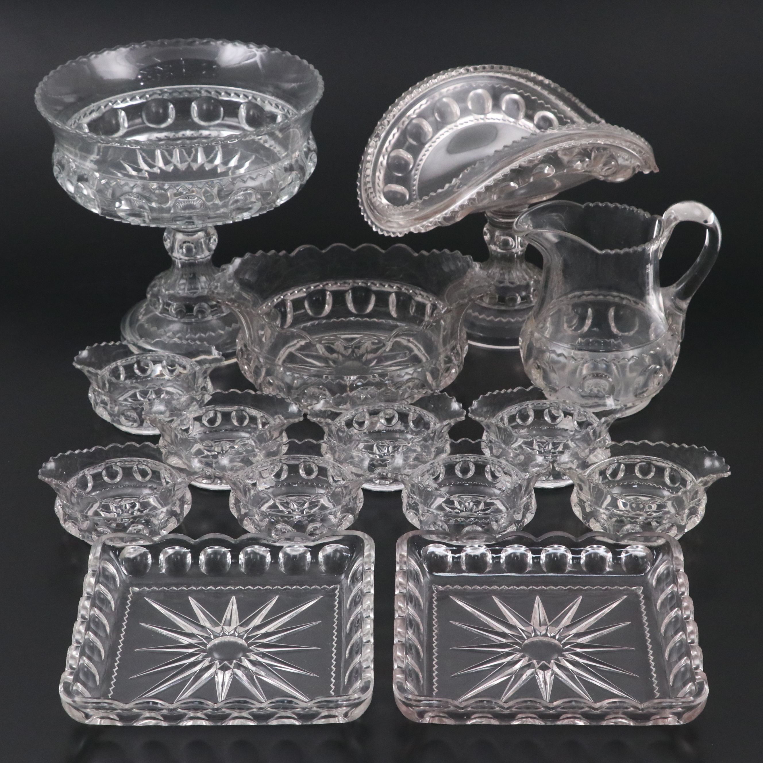 US Glass "King's Crown" Banana Tree with Berry Set and Other Tableware