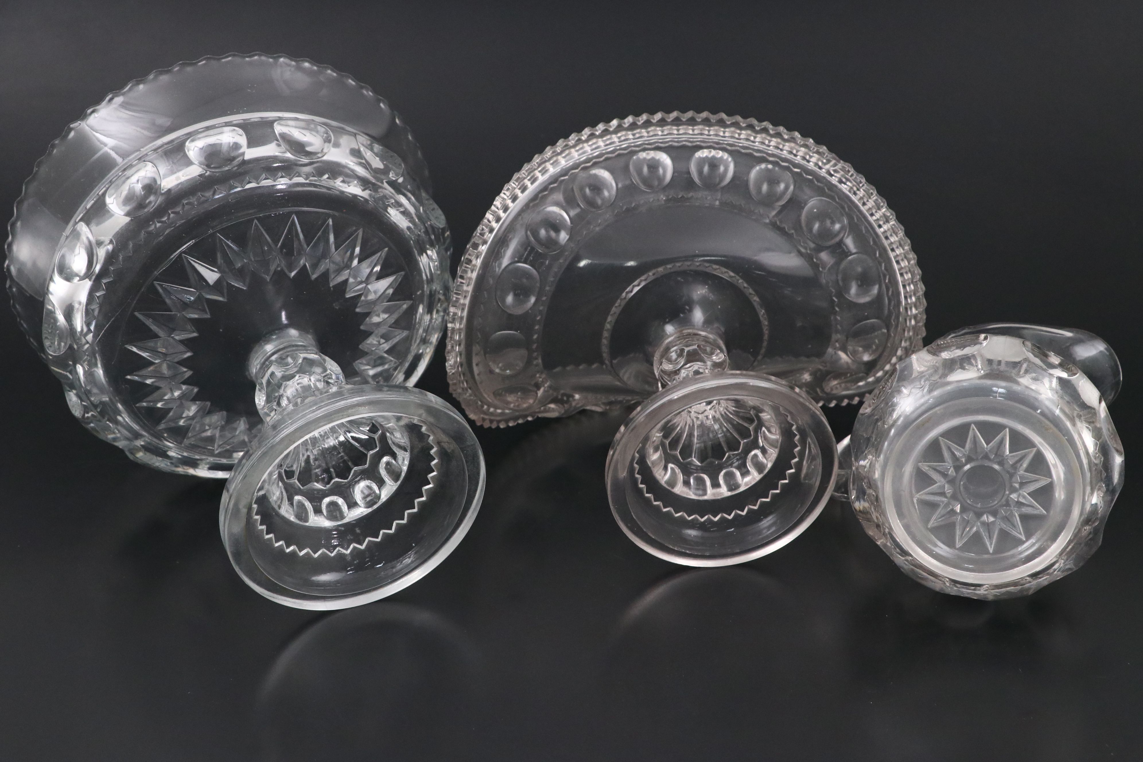 US Glass "King's Crown" Banana Tree with Berry Set and Other Tableware