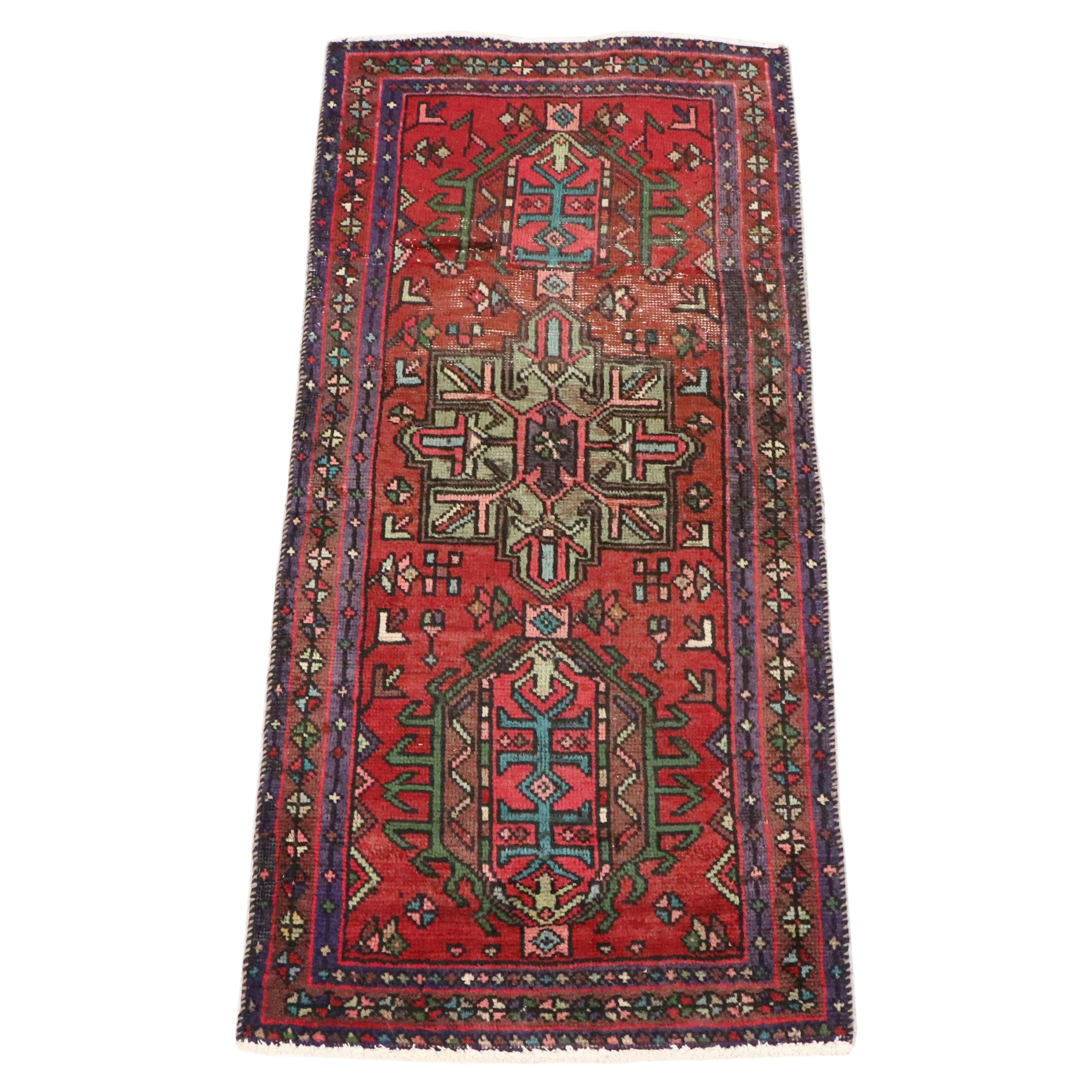 2'2 x 4'10 Hand-Knotted Persian Karaja Accent Rug
