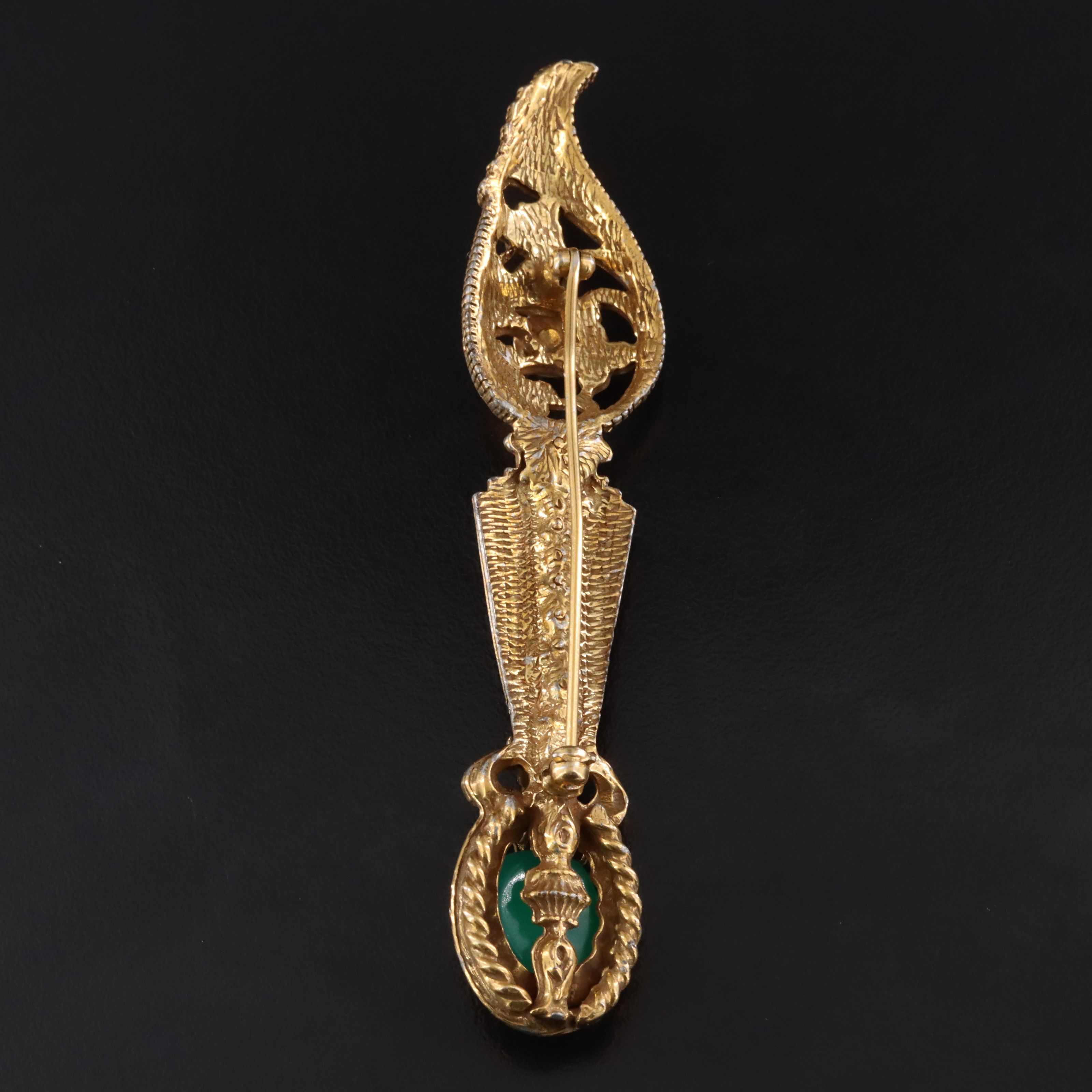 Vintage Chalcedony and Pearl Torchère Brooch
