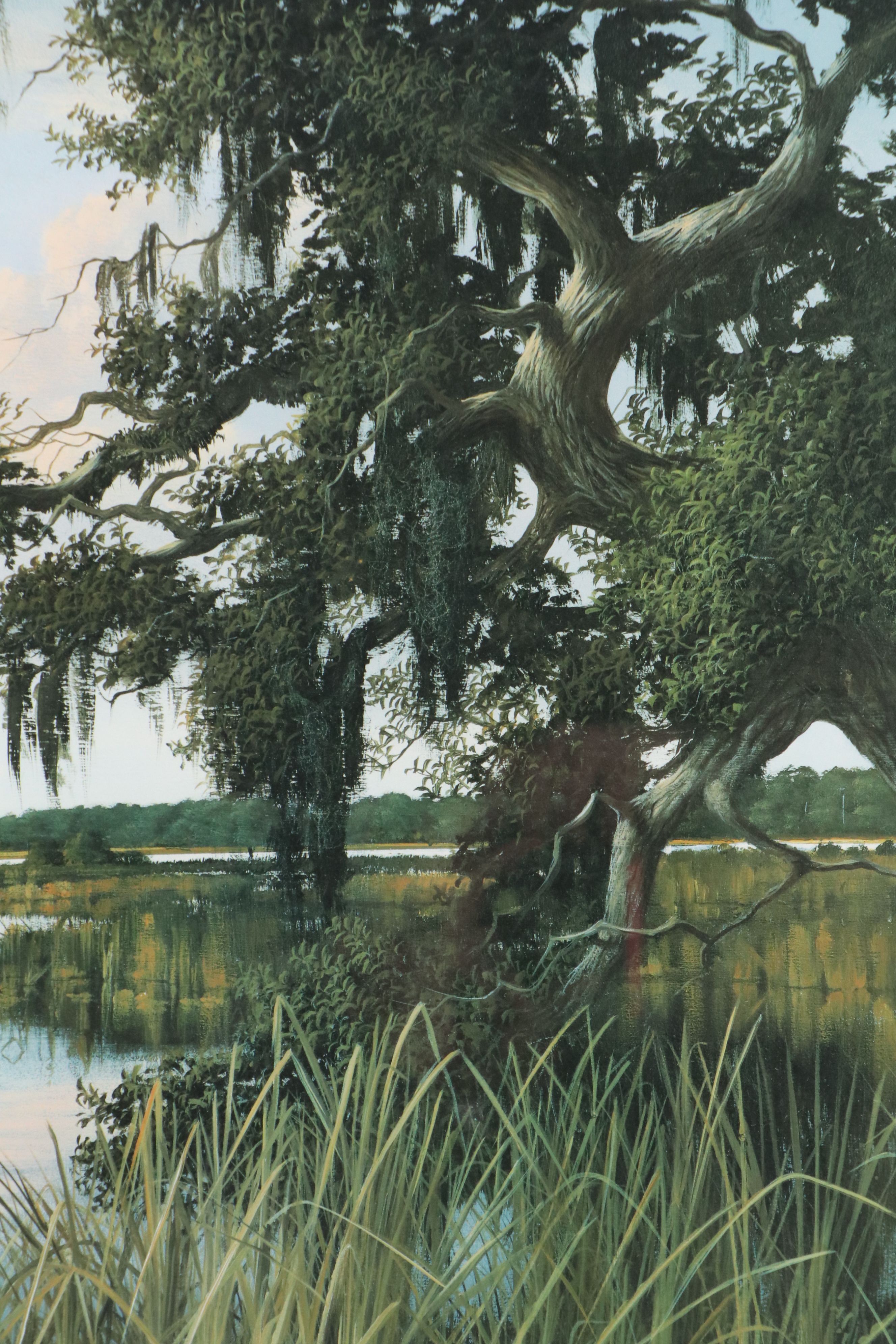 C. Ford Riley Offset Lithograph of Florida Landscape, Late 20th to 21st Century
