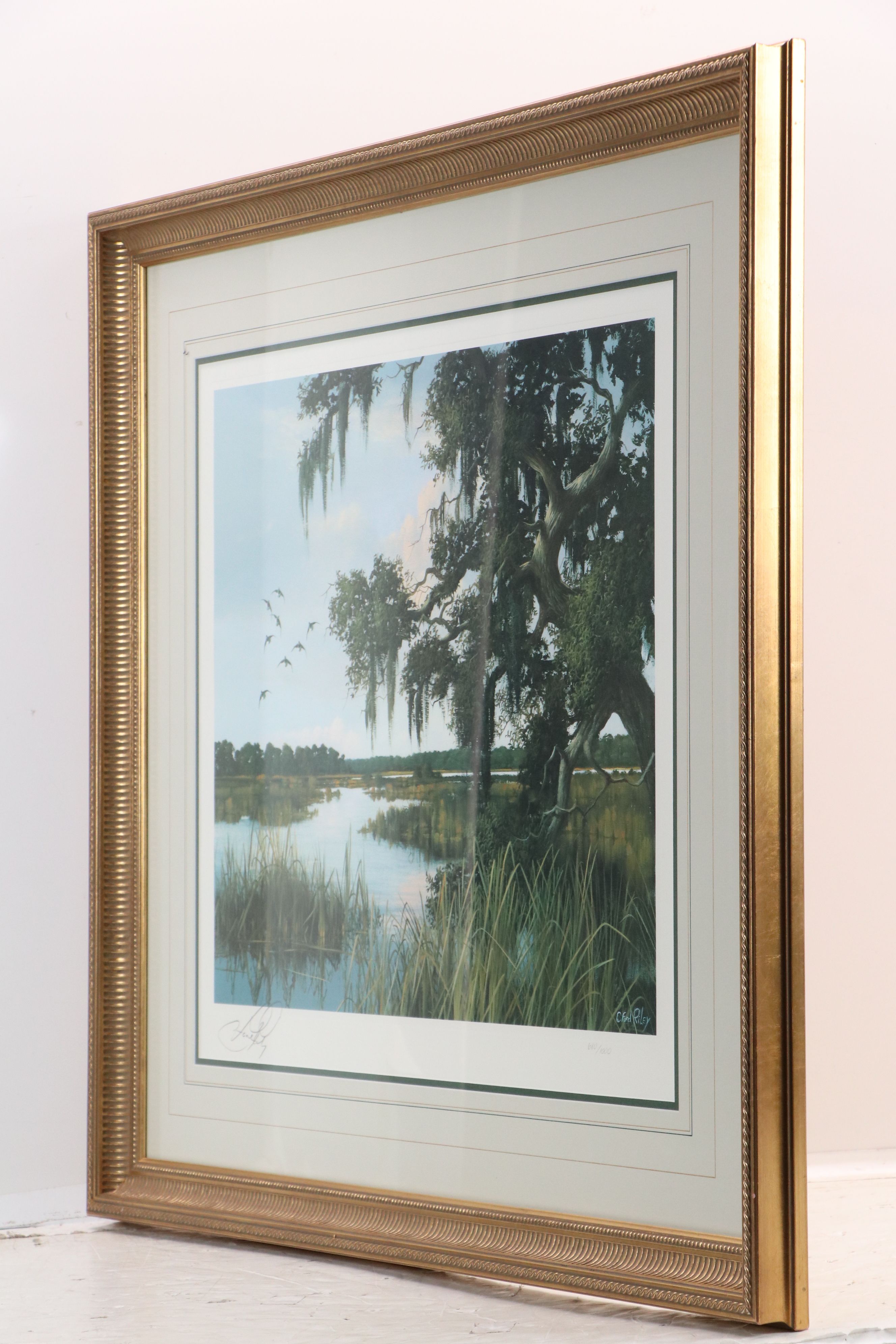 C. Ford Riley Offset Lithograph of Florida Landscape, Late 20th to 21st Century