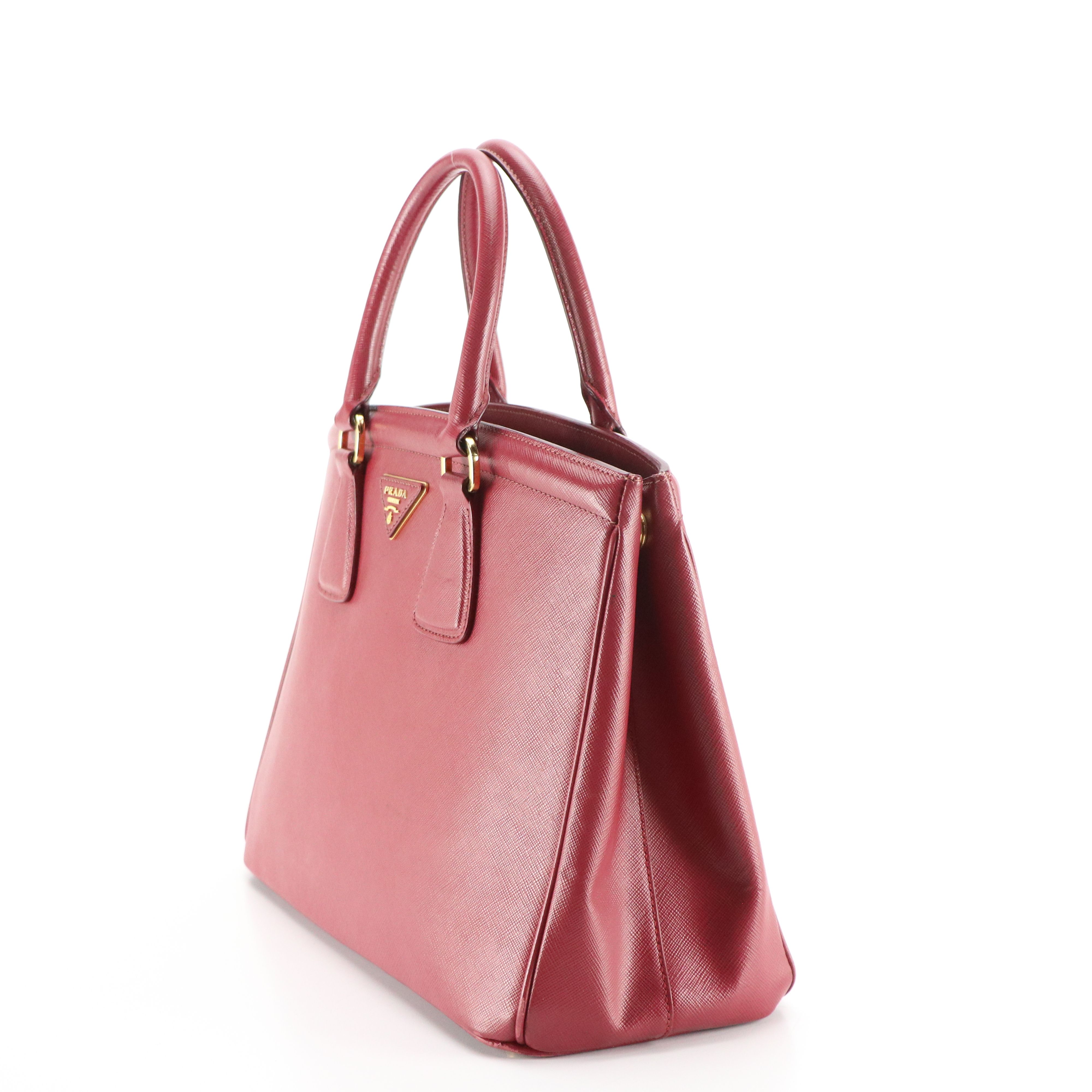 Prada Galleria Handbag in Burgundy Saffiano Leather