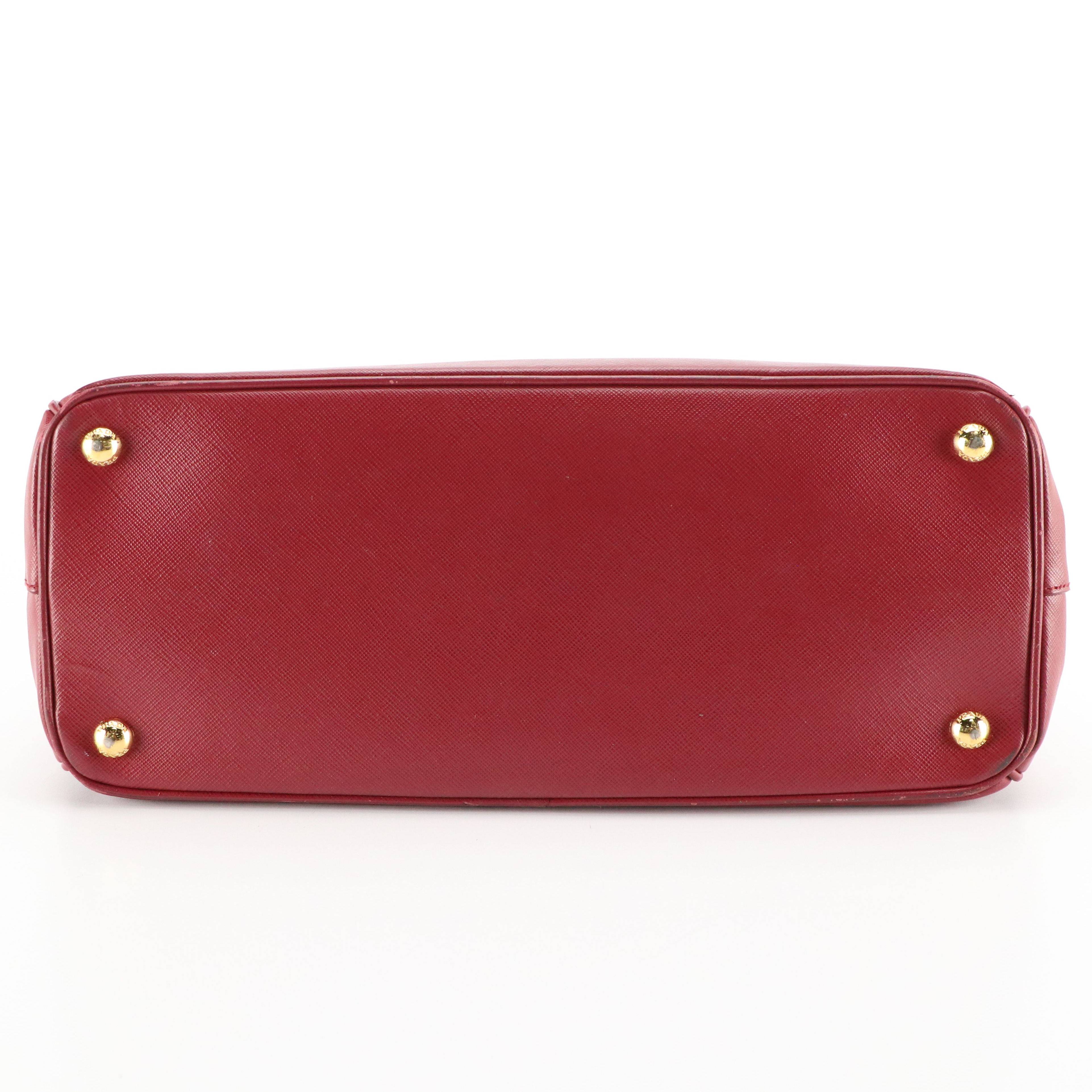 Prada Galleria Handbag in Burgundy Saffiano Leather