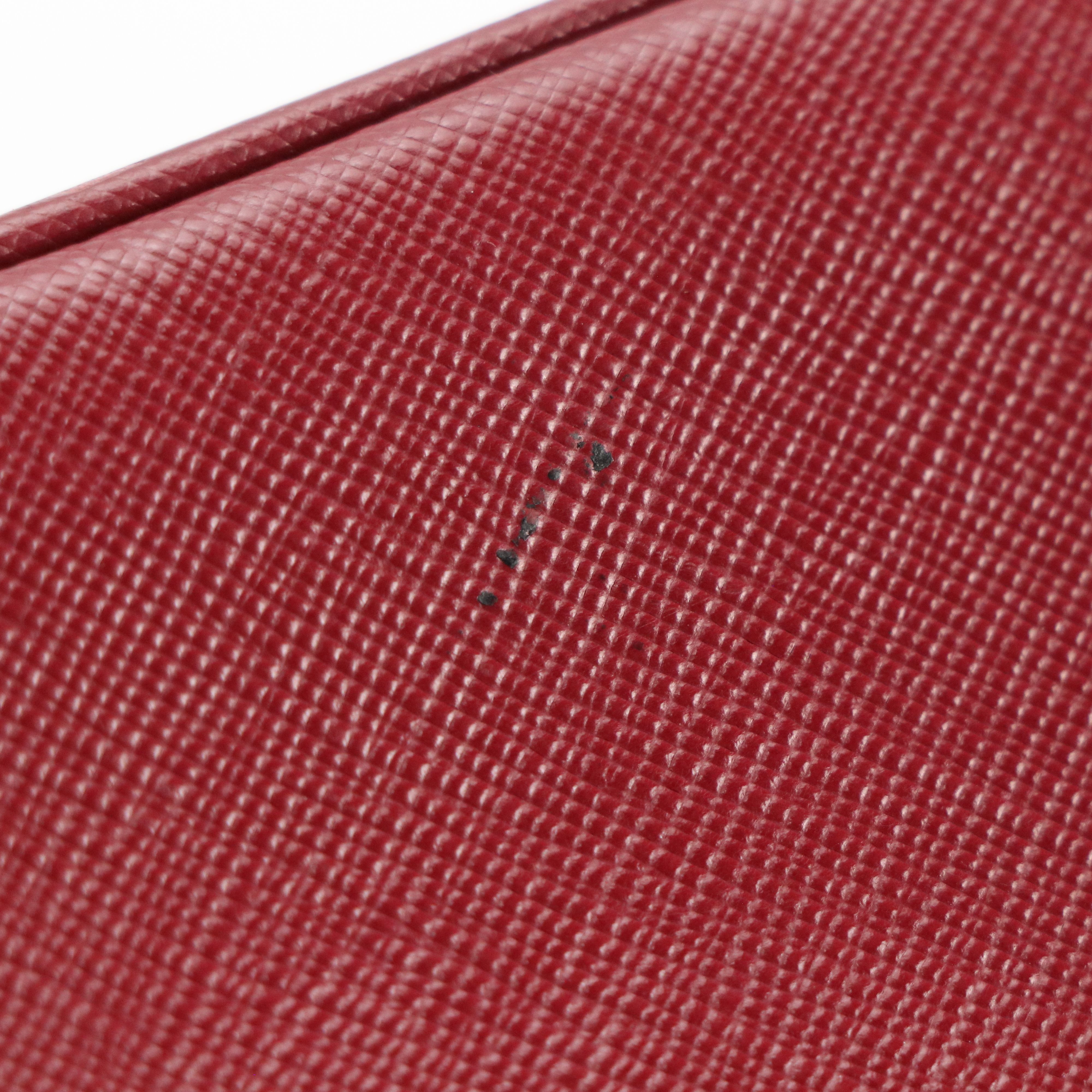 Prada Galleria Handbag in Burgundy Saffiano Leather