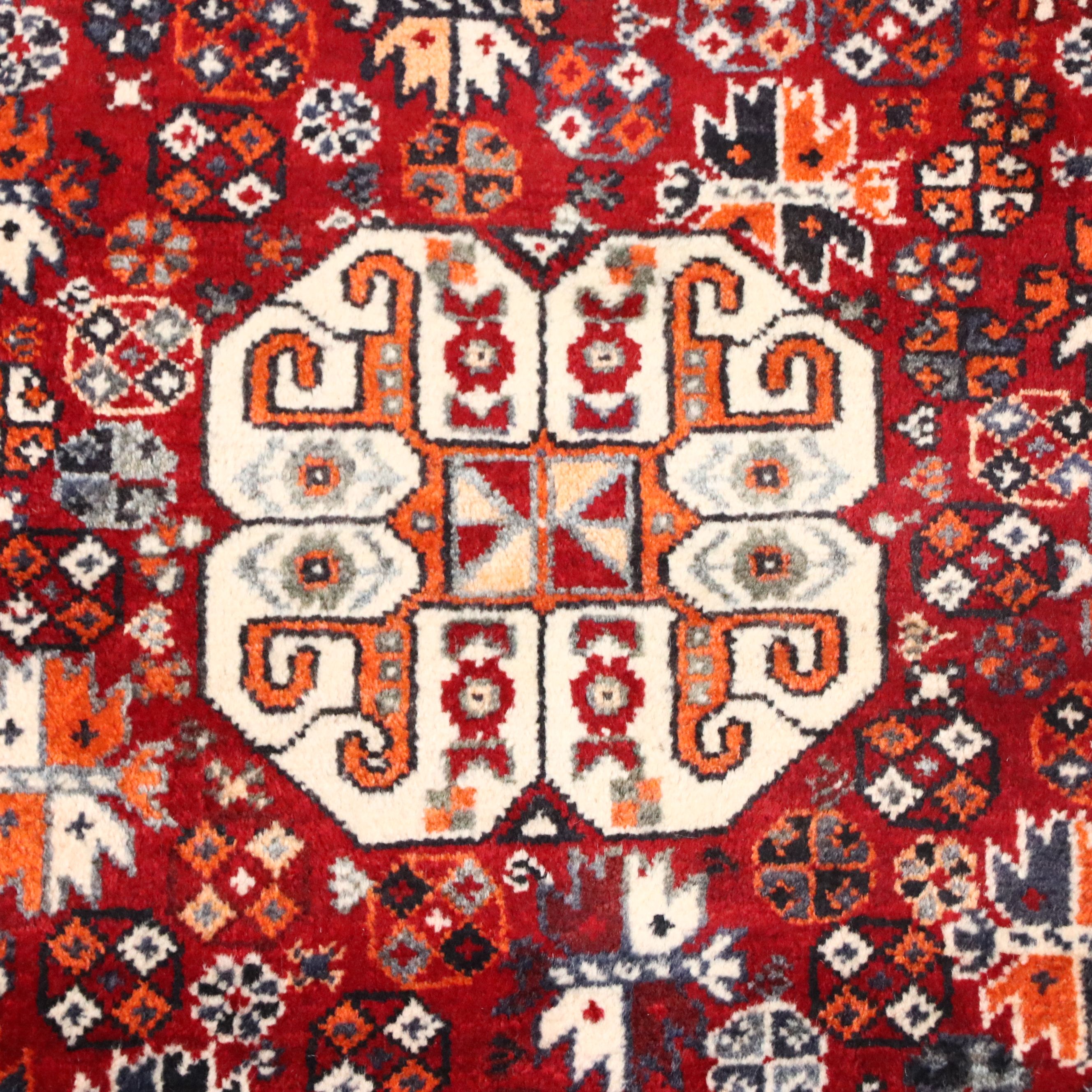 3'6 x 5'8 Hand-Knotted Persian Qashqai Area Rug