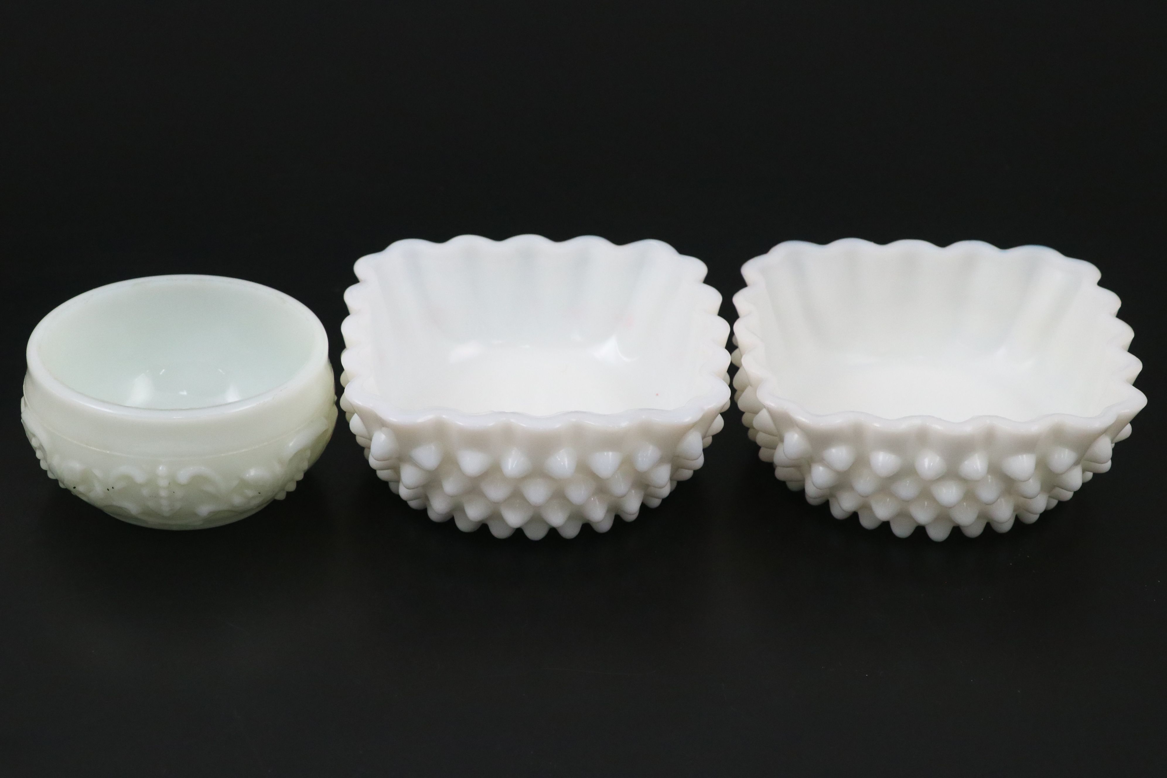 Westmoreland "Roses and Bows" Wedding Bowl and More Vintage Milk Glass Tableware