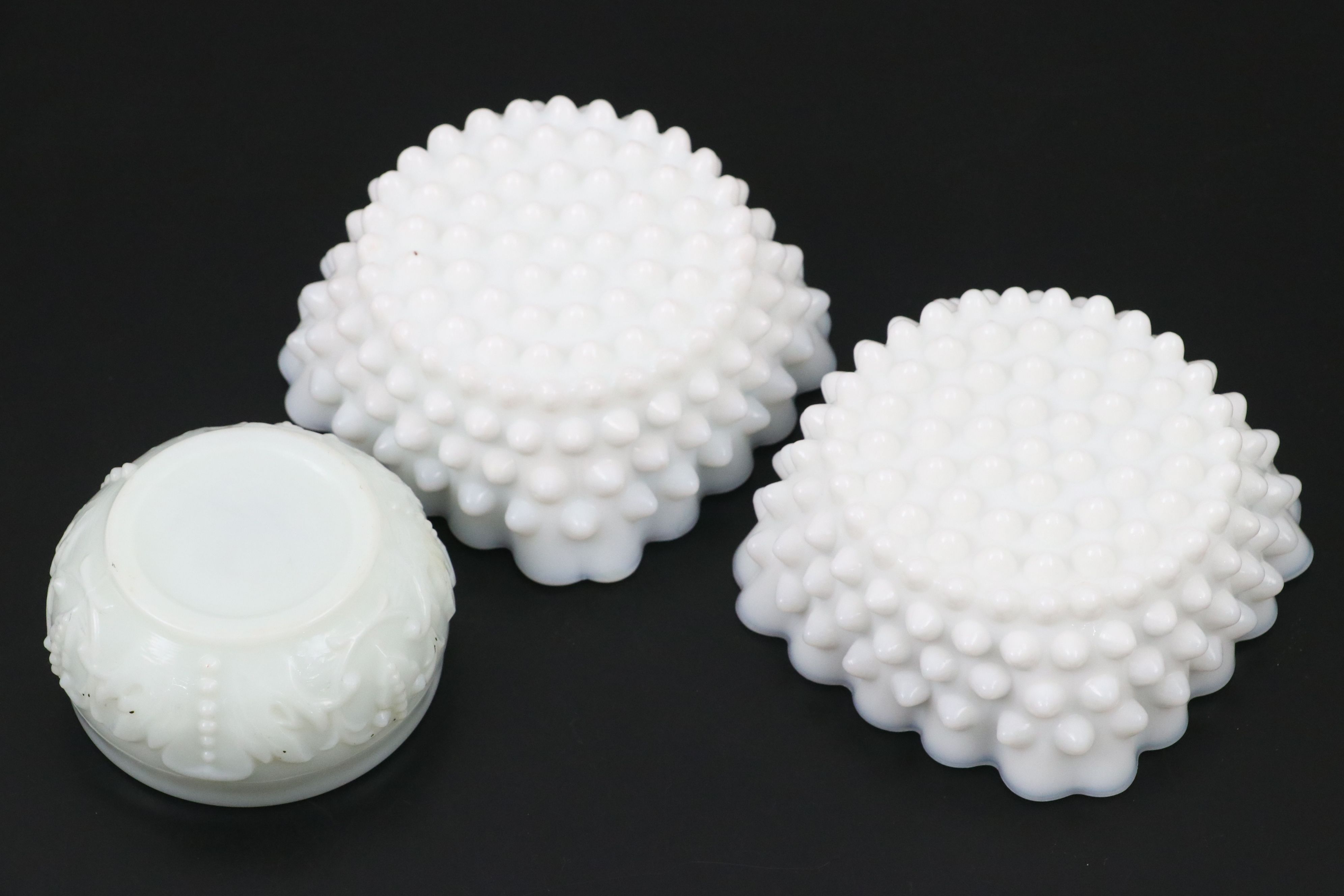 Westmoreland "Roses and Bows" Wedding Bowl and More Vintage Milk Glass Tableware