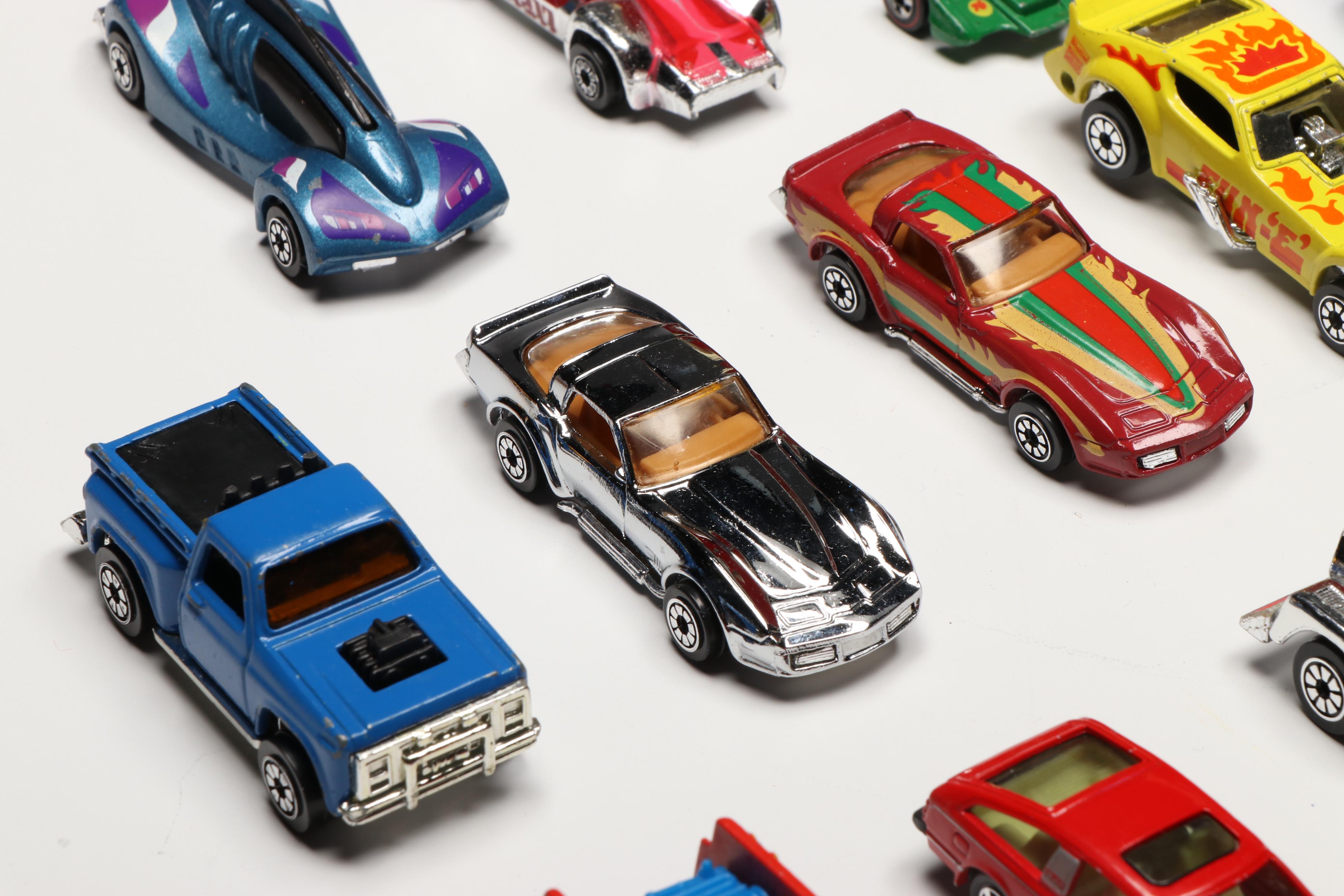 Tonka Snorkel Fire Truck with Hot Wheels and Other Vintage Toy Cars