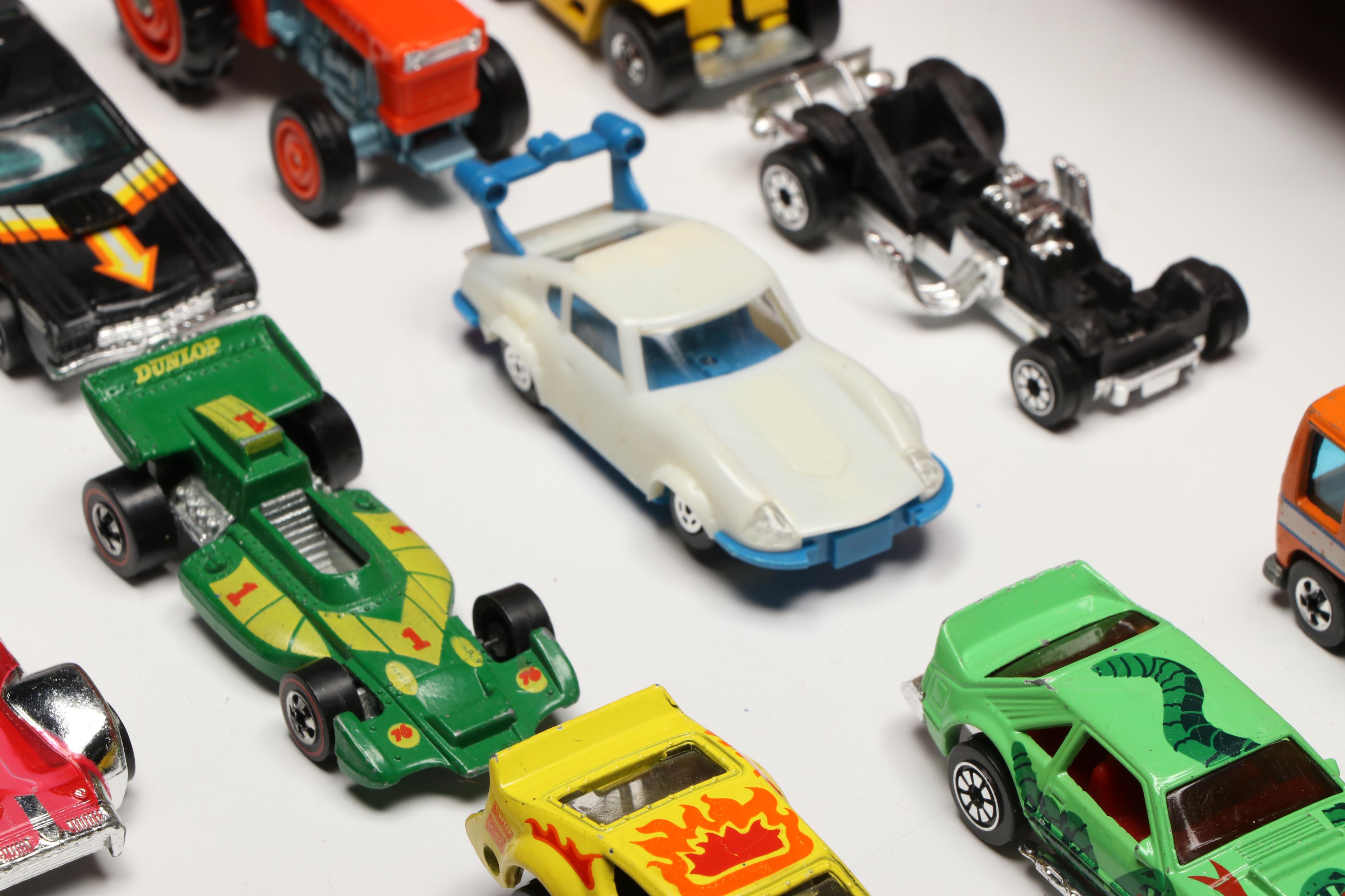 Tonka Snorkel Fire Truck with Hot Wheels and Other Vintage Toy Cars