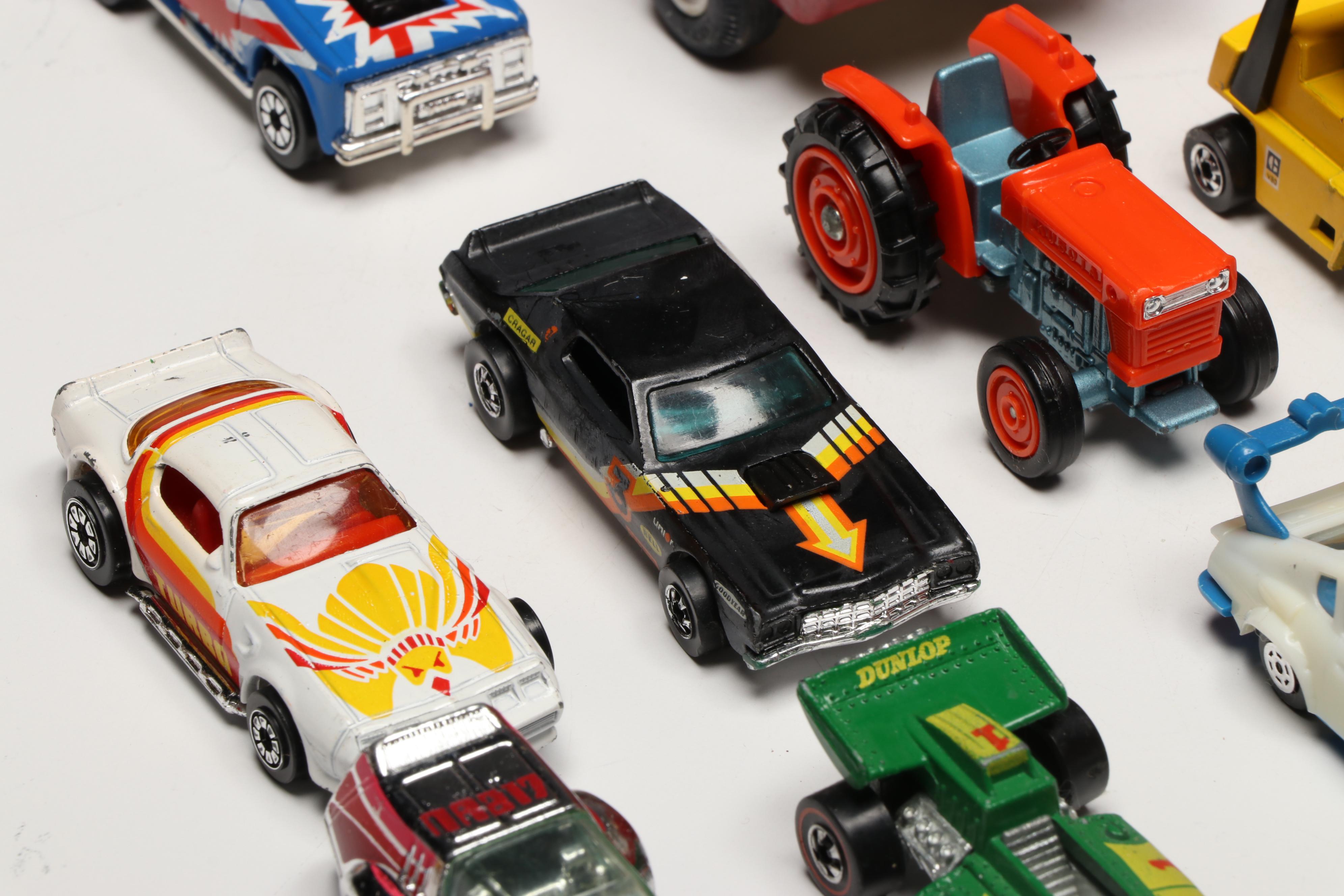 Tonka Snorkel Fire Truck with Hot Wheels and Other Vintage Toy Cars