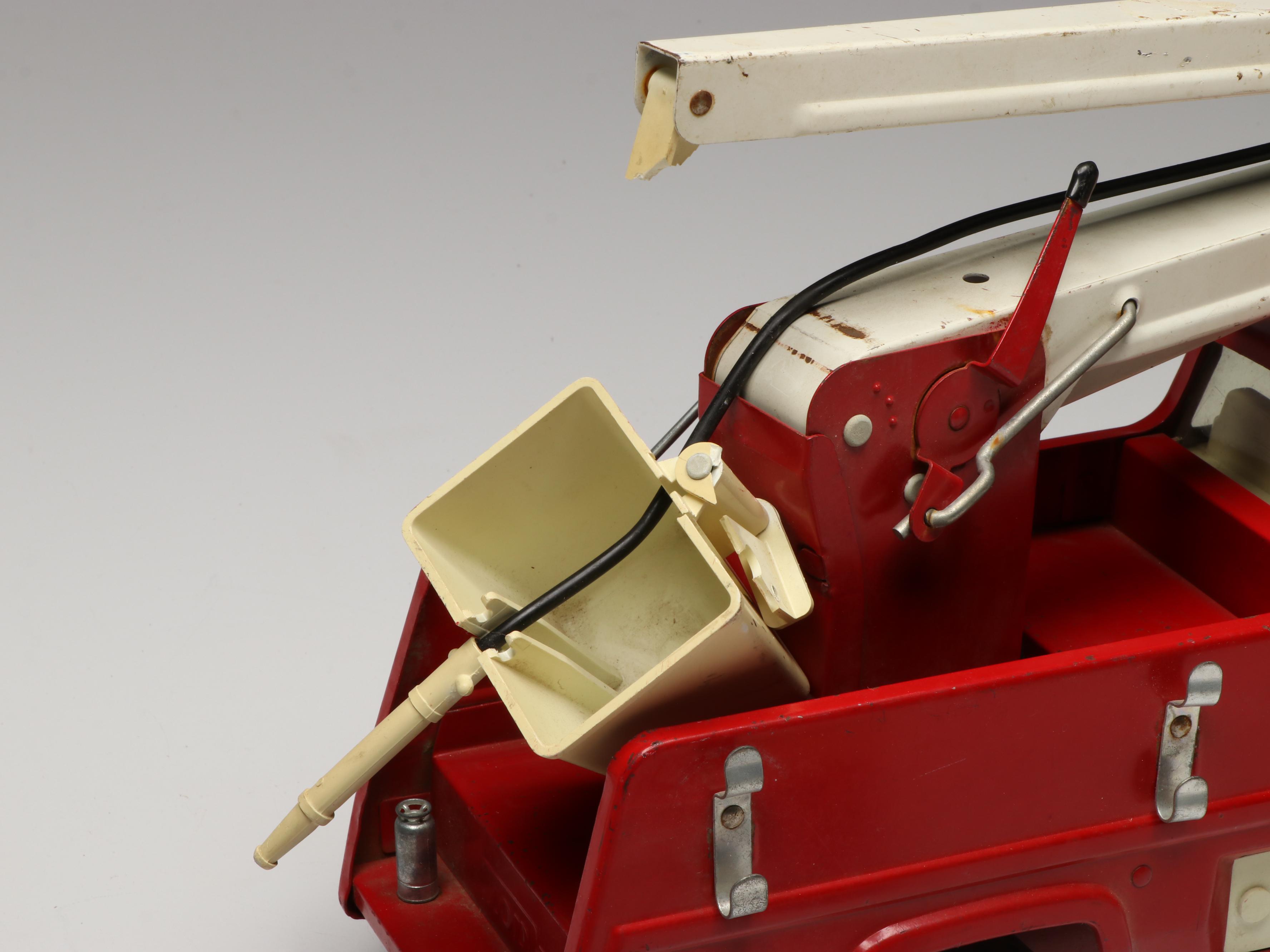 Tonka Snorkel Fire Truck with Hot Wheels and Other Vintage Toy Cars