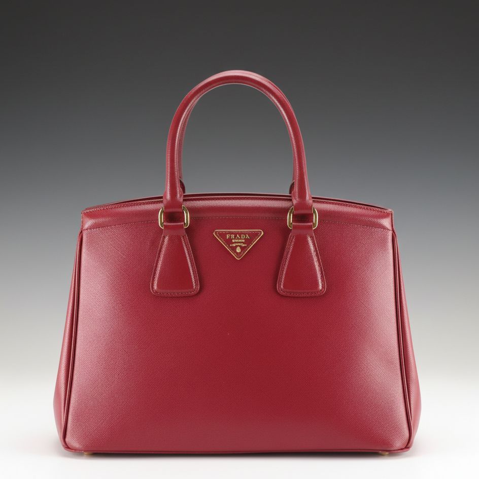 Prada Galleria Handbag in Burgundy Saffiano Leather