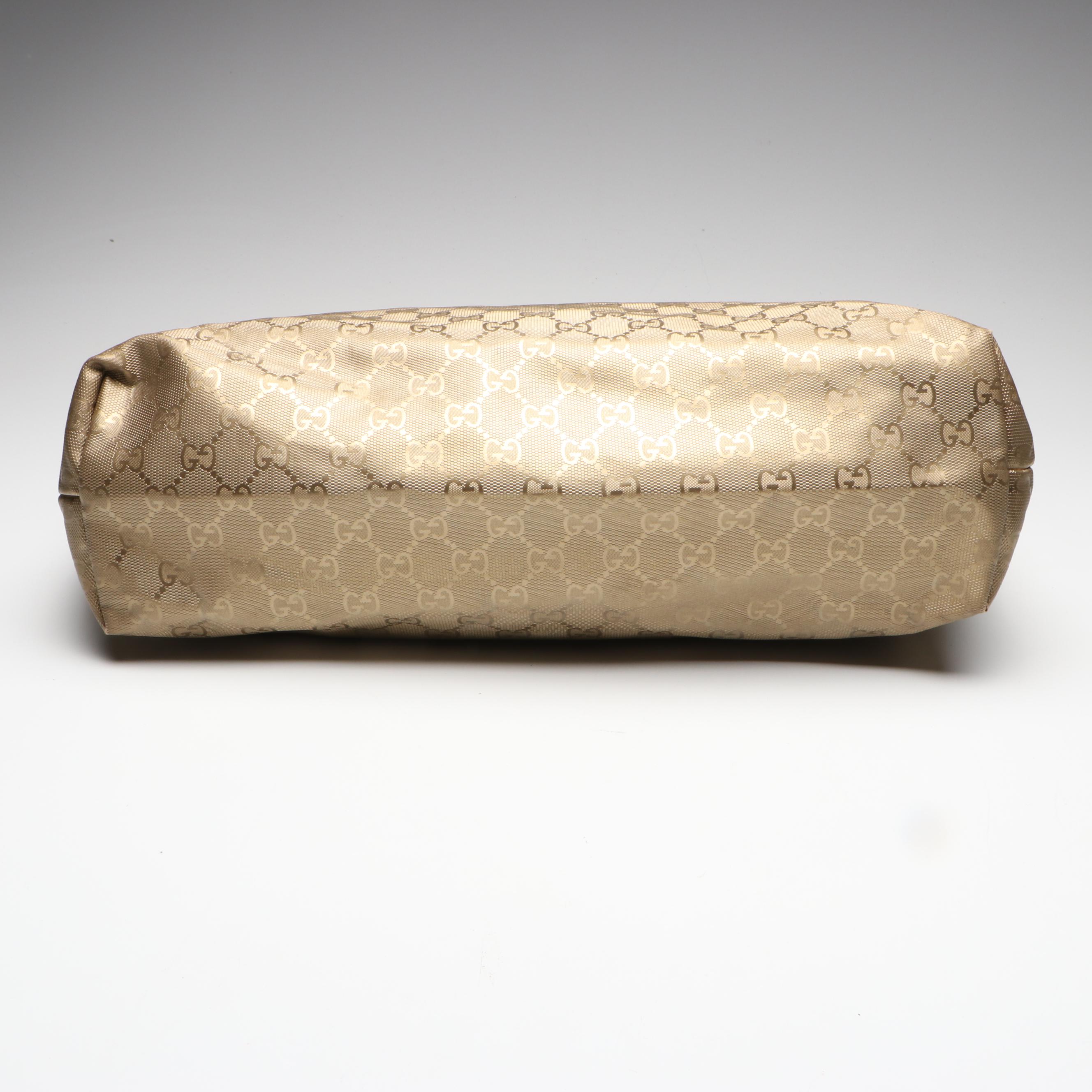 Gucci Metallic GG Imprime Coated Canvas and Leather Joy Tote