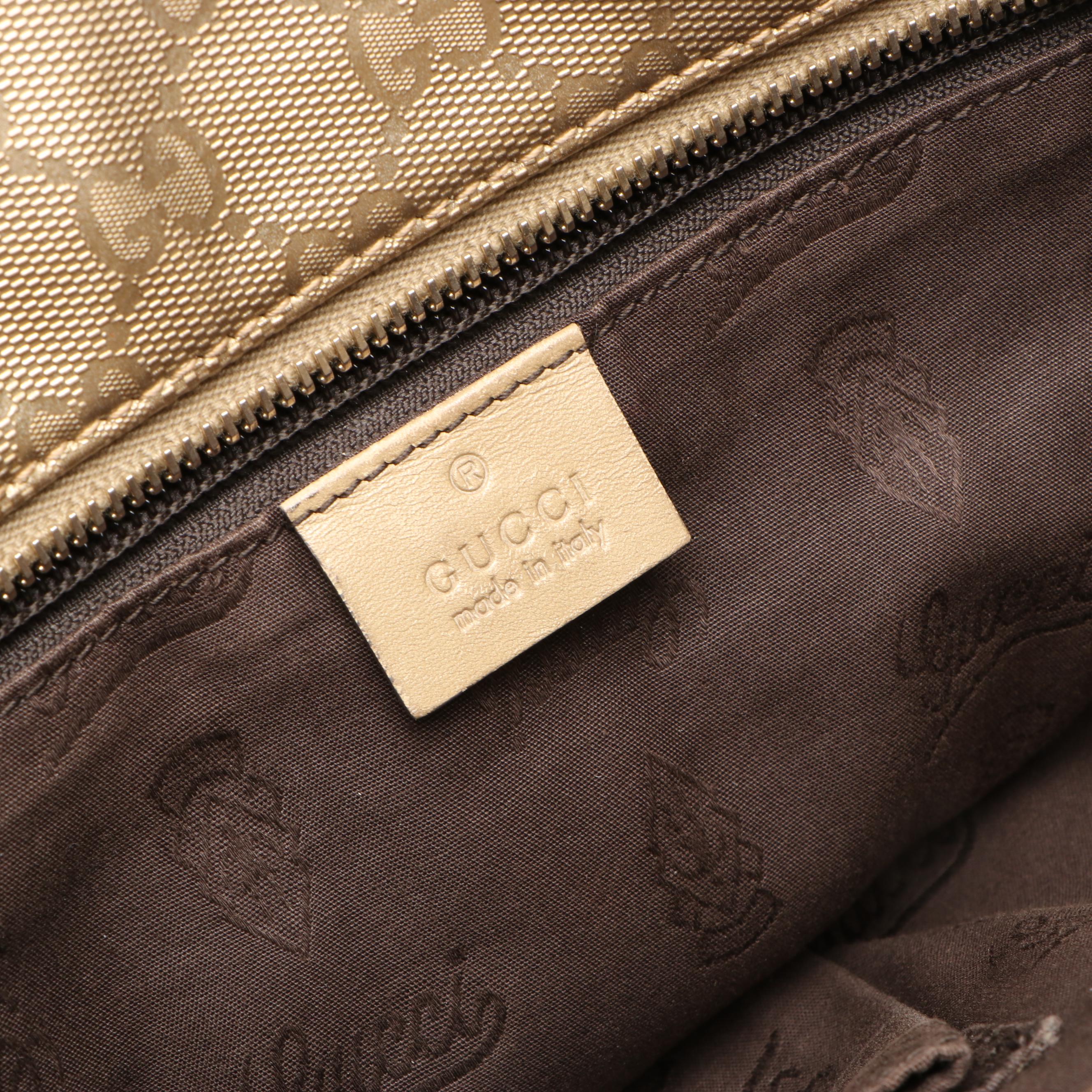 Gucci Metallic GG Imprime Coated Canvas and Leather Joy Tote