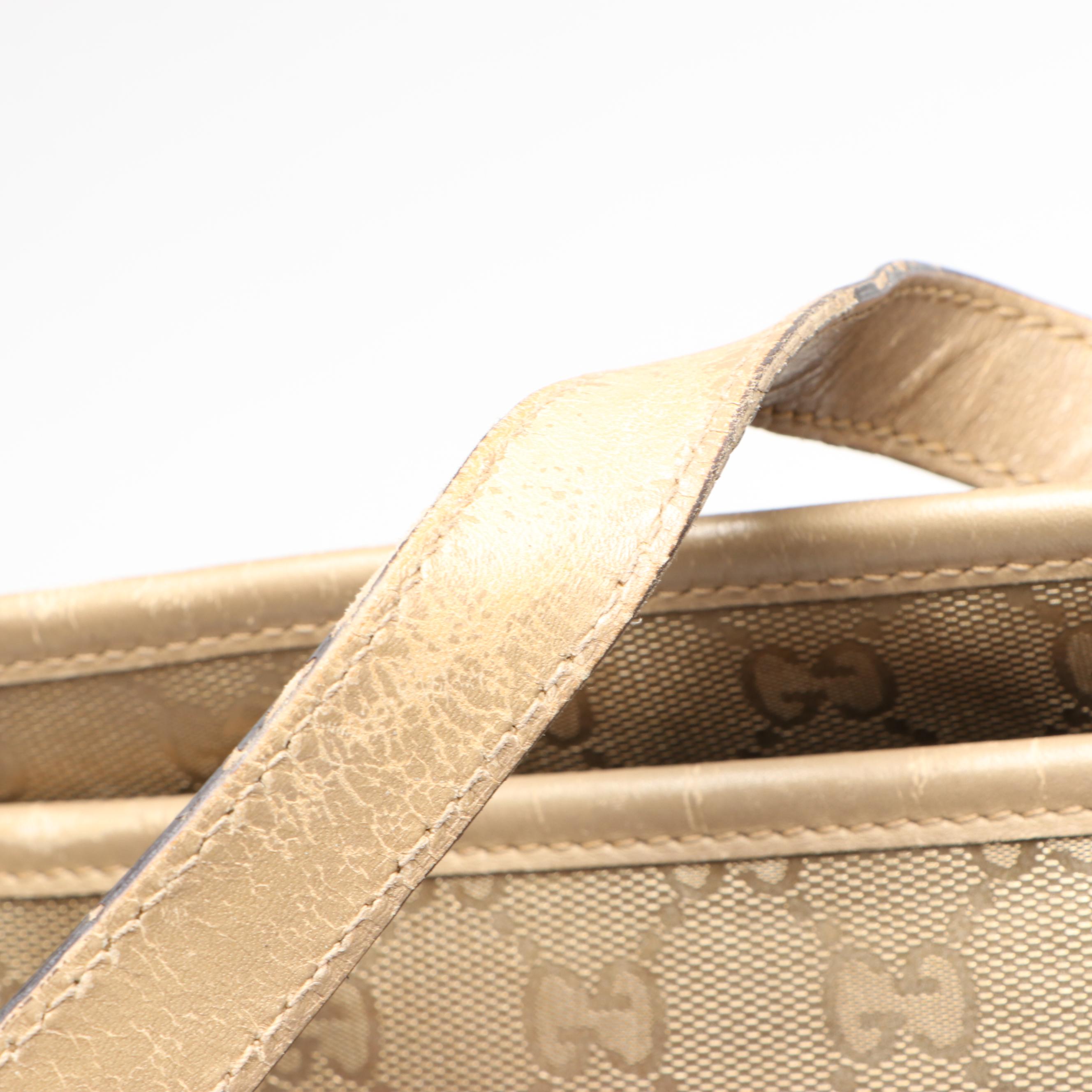 Gucci Metallic GG Imprime Coated Canvas and Leather Joy Tote