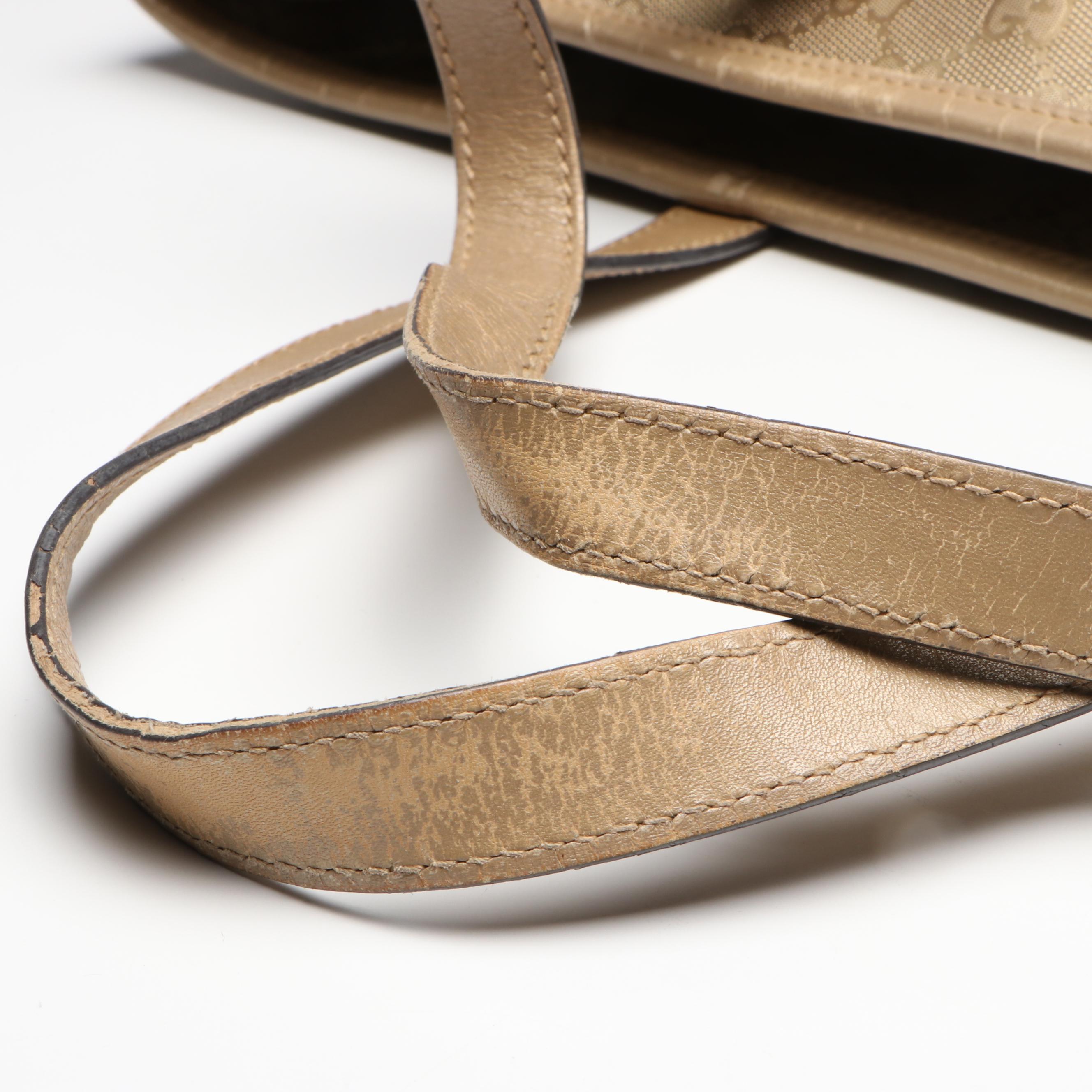 Gucci Metallic GG Imprime Coated Canvas and Leather Joy Tote