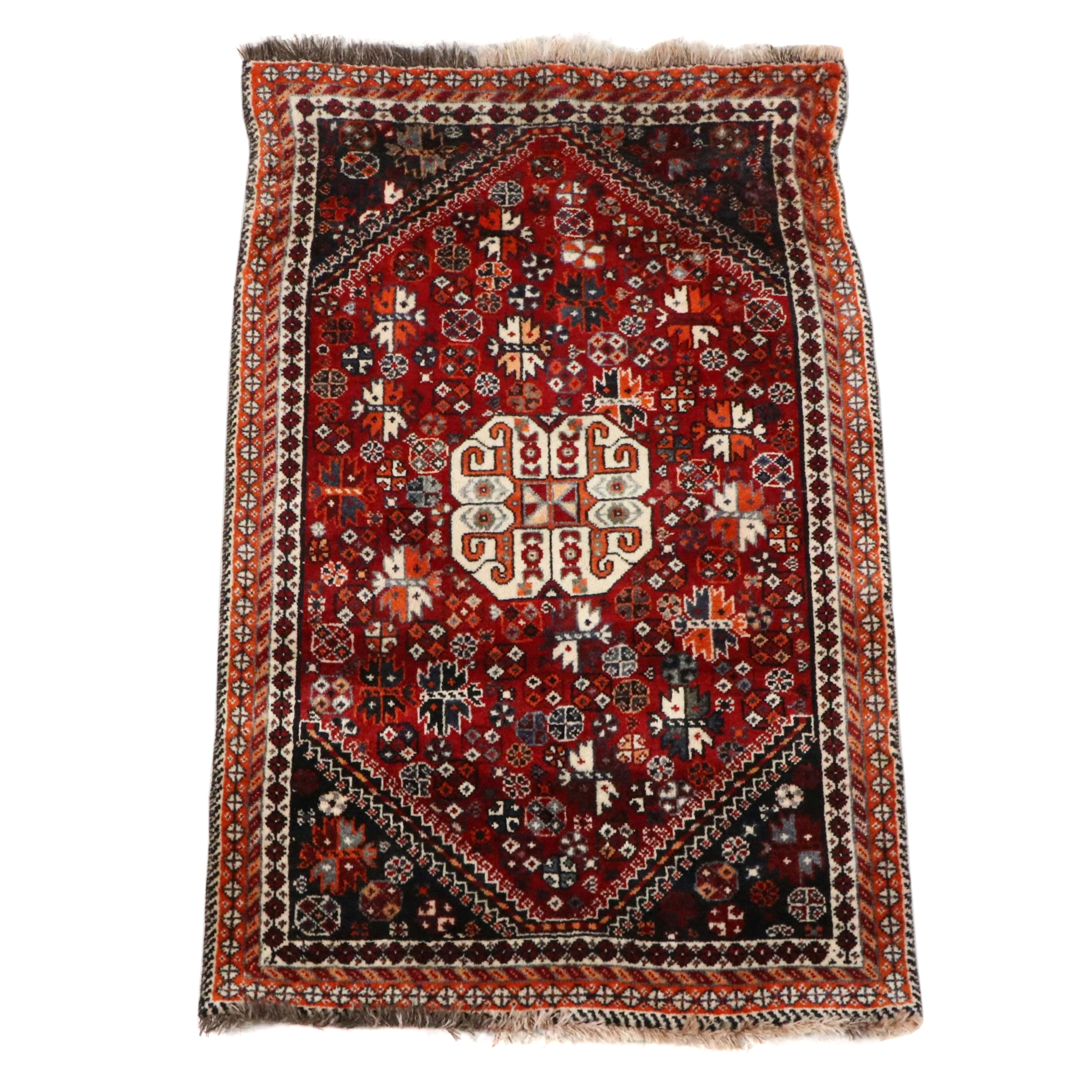 3'6 x 5'8 Hand-Knotted Persian Qashqai Area Rug