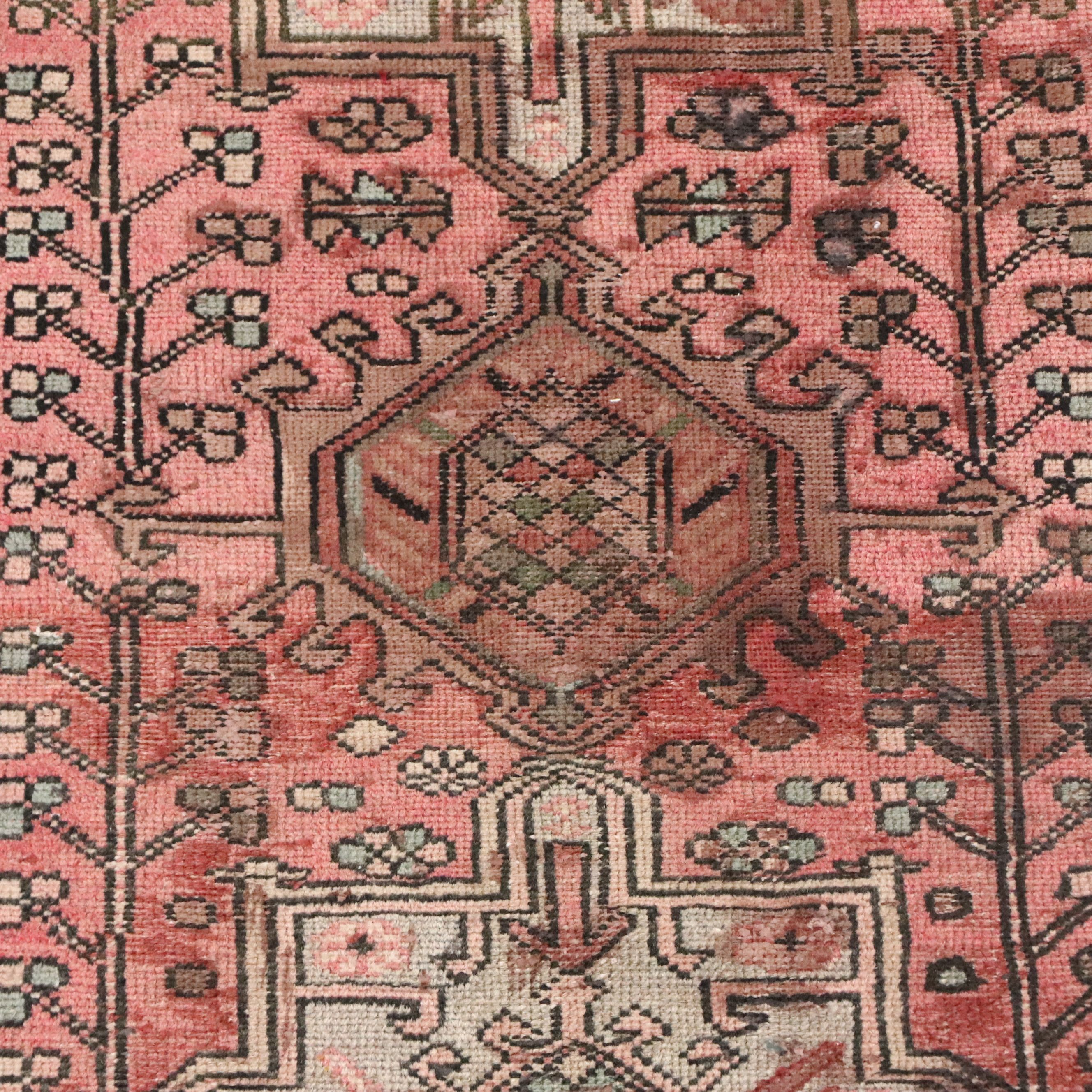 2'8 x 9'10 Hand-Knotted Persian Karaja Carpet Runner