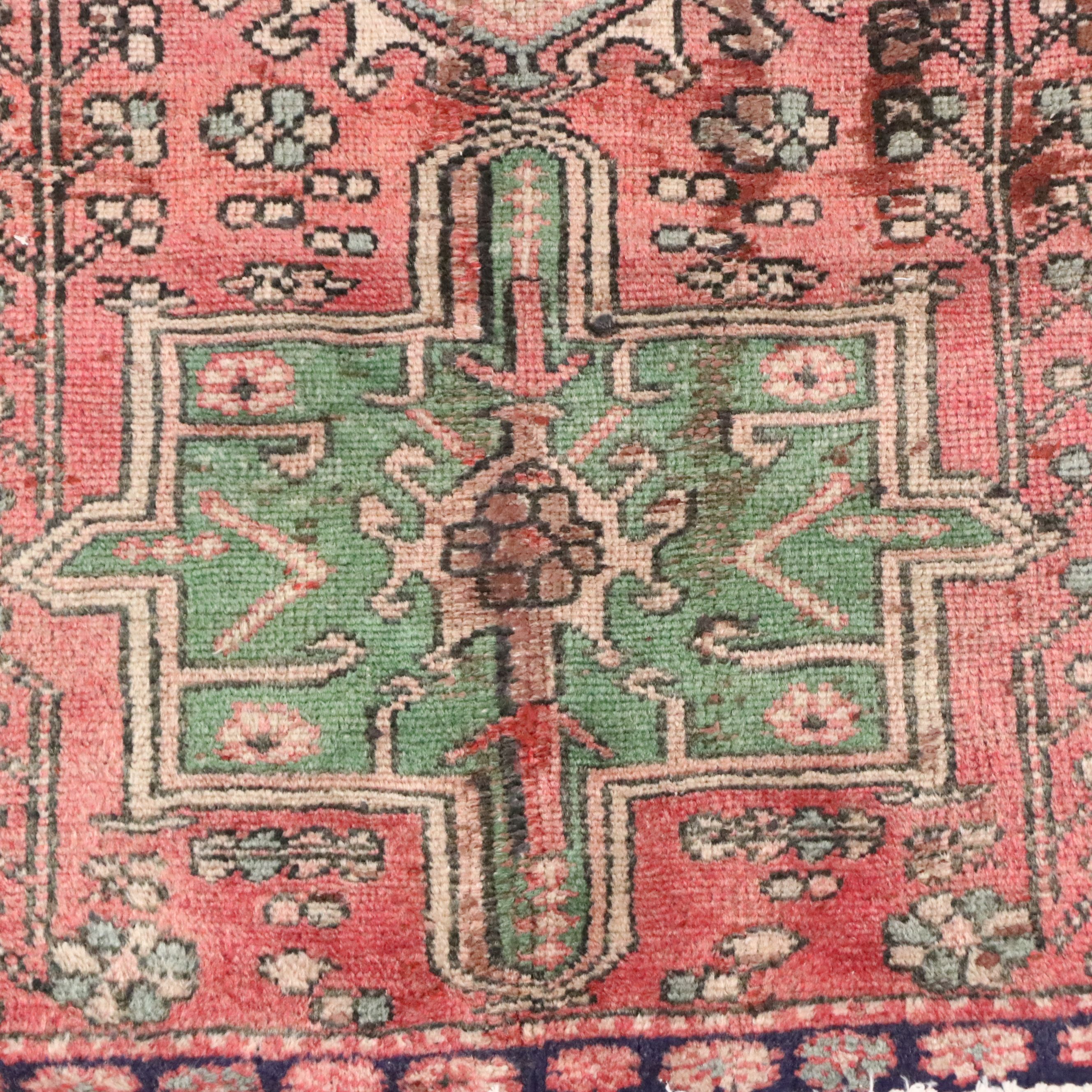2'8 x 9'10 Hand-Knotted Persian Karaja Carpet Runner