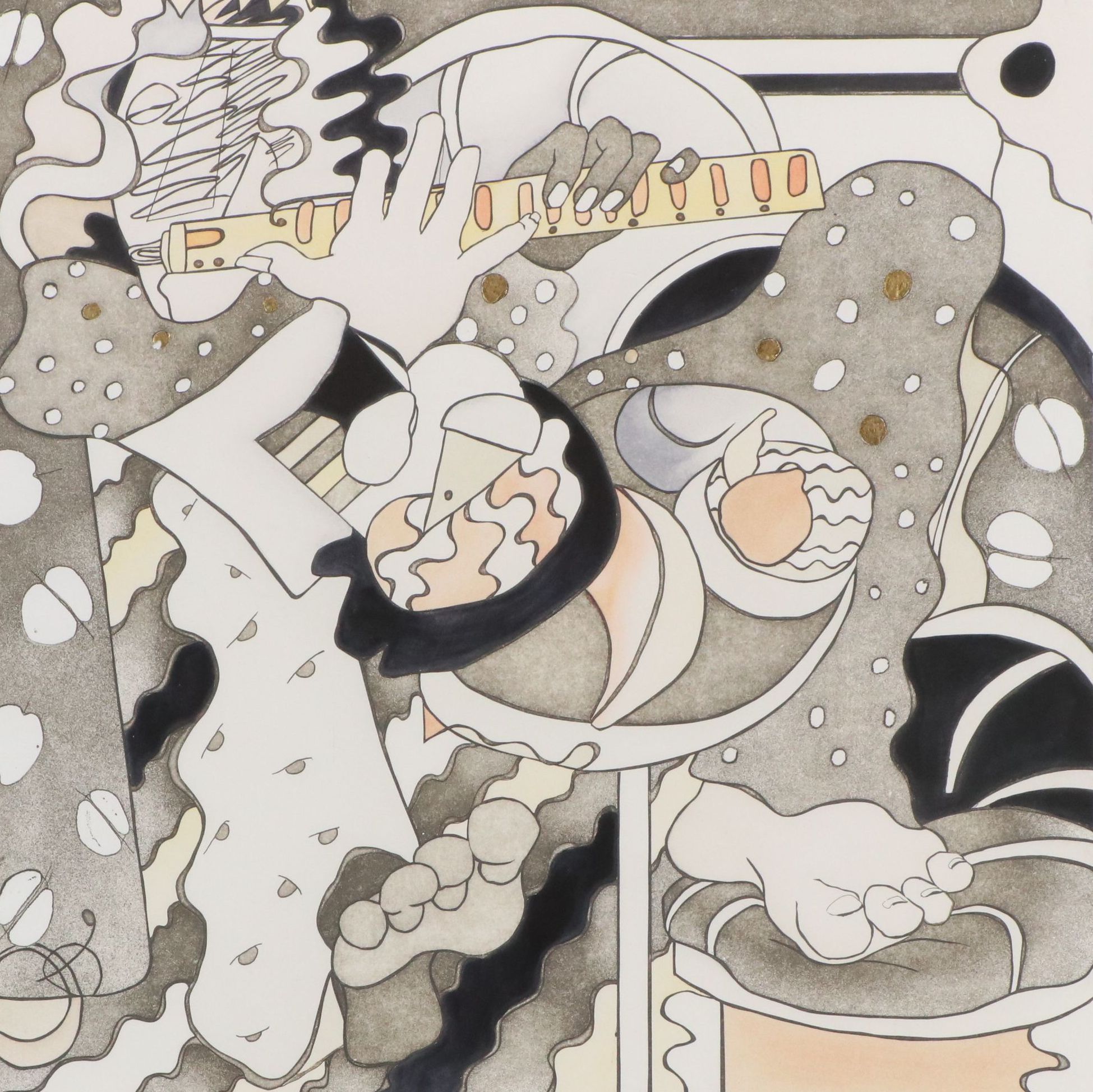 Laura Artusio Color Lithograph "Supper Club," 20th Century