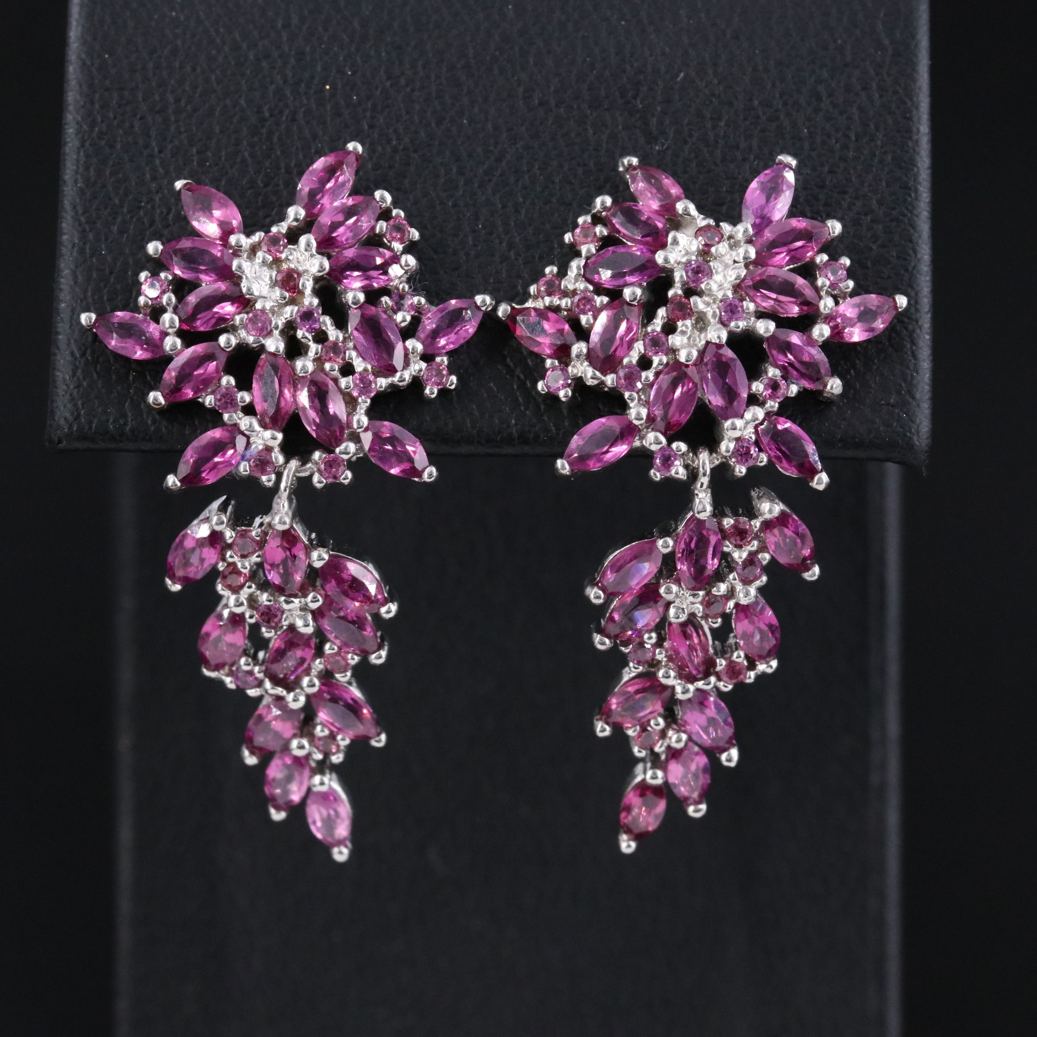 Sterling Rhodolite Garnet Earrings