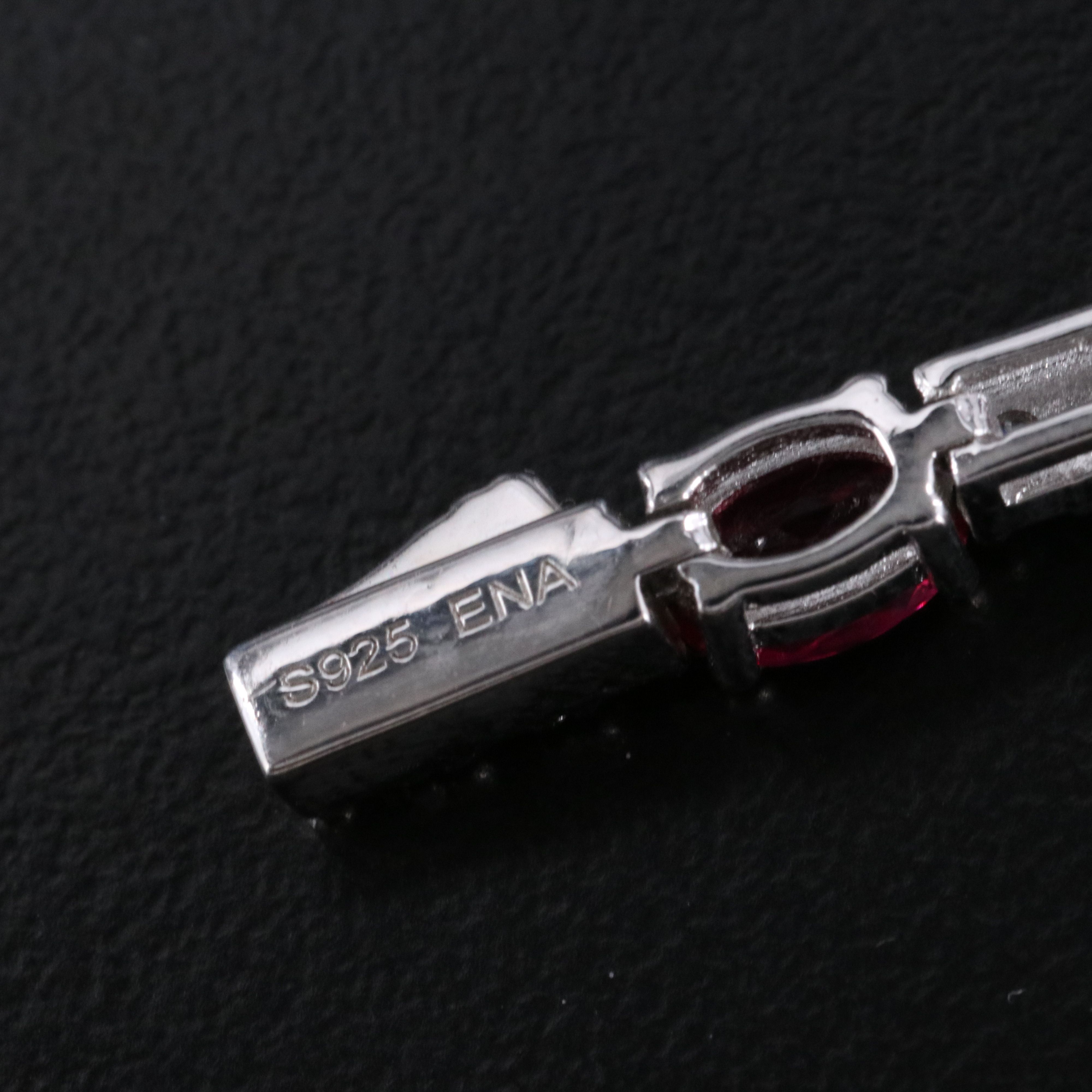 Sterling Ruby and Moissanite Bracelet