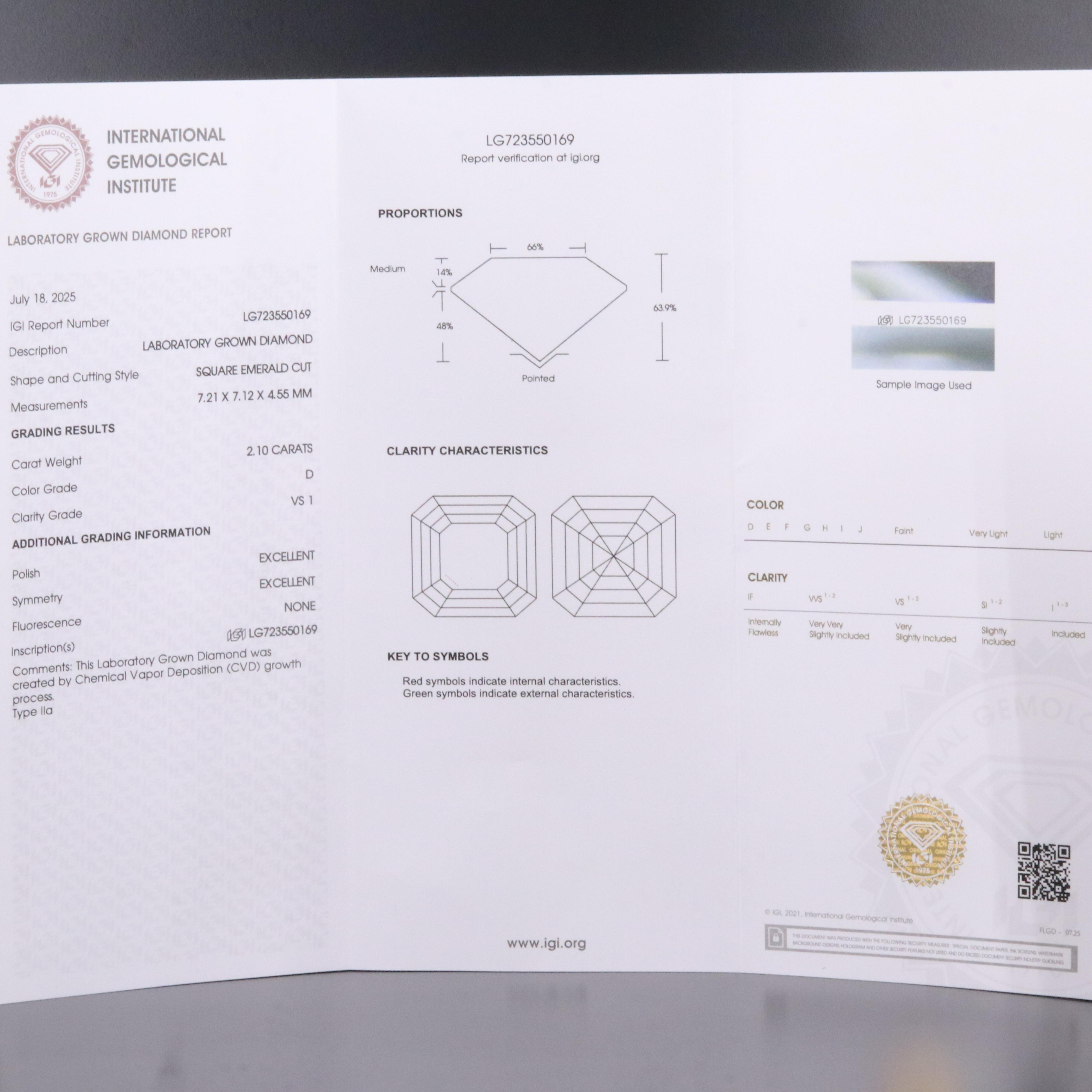 14K 4.20 CTW Lab Grown Diamond Stud Earrings with IGI Reports