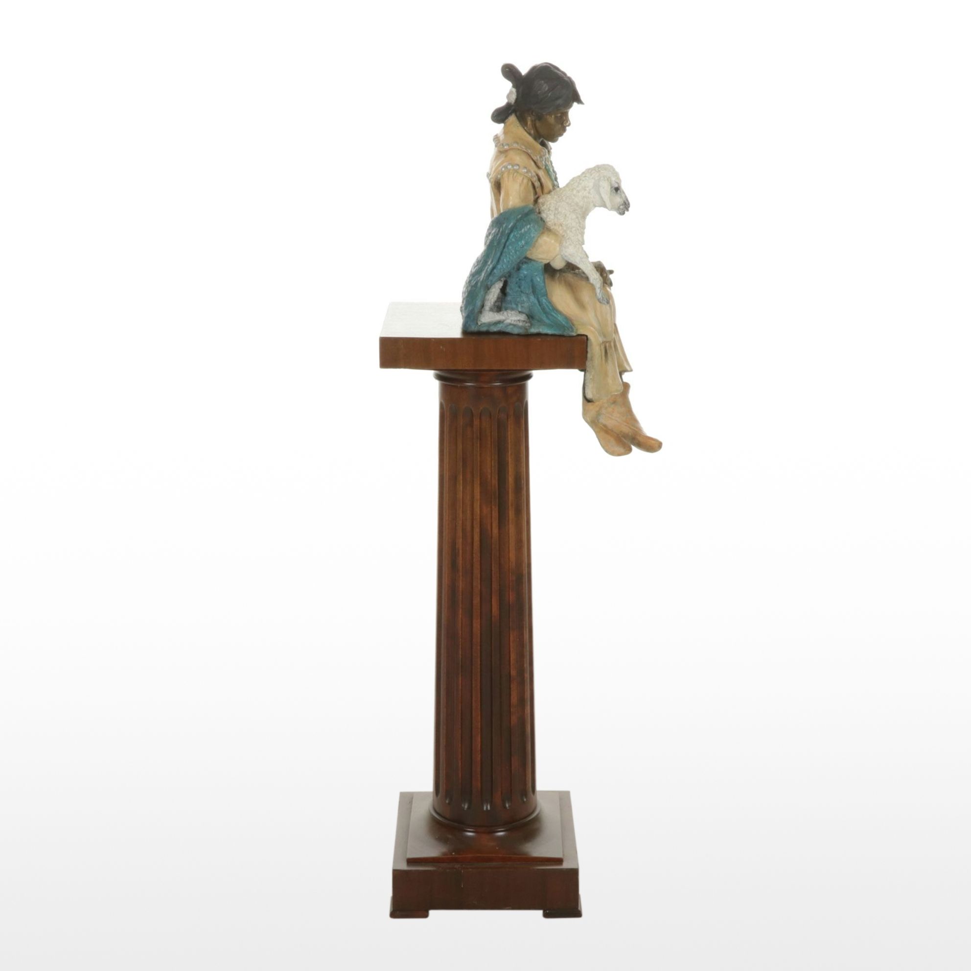 "Little Flower" by Marie Barbera Limited Edition Bronze Statue with Pedestal