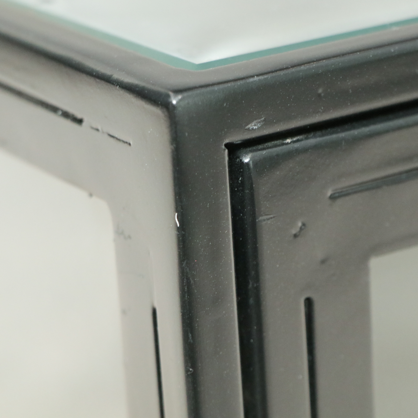 Contemporary Black Framed Glass Panel Coffee Table