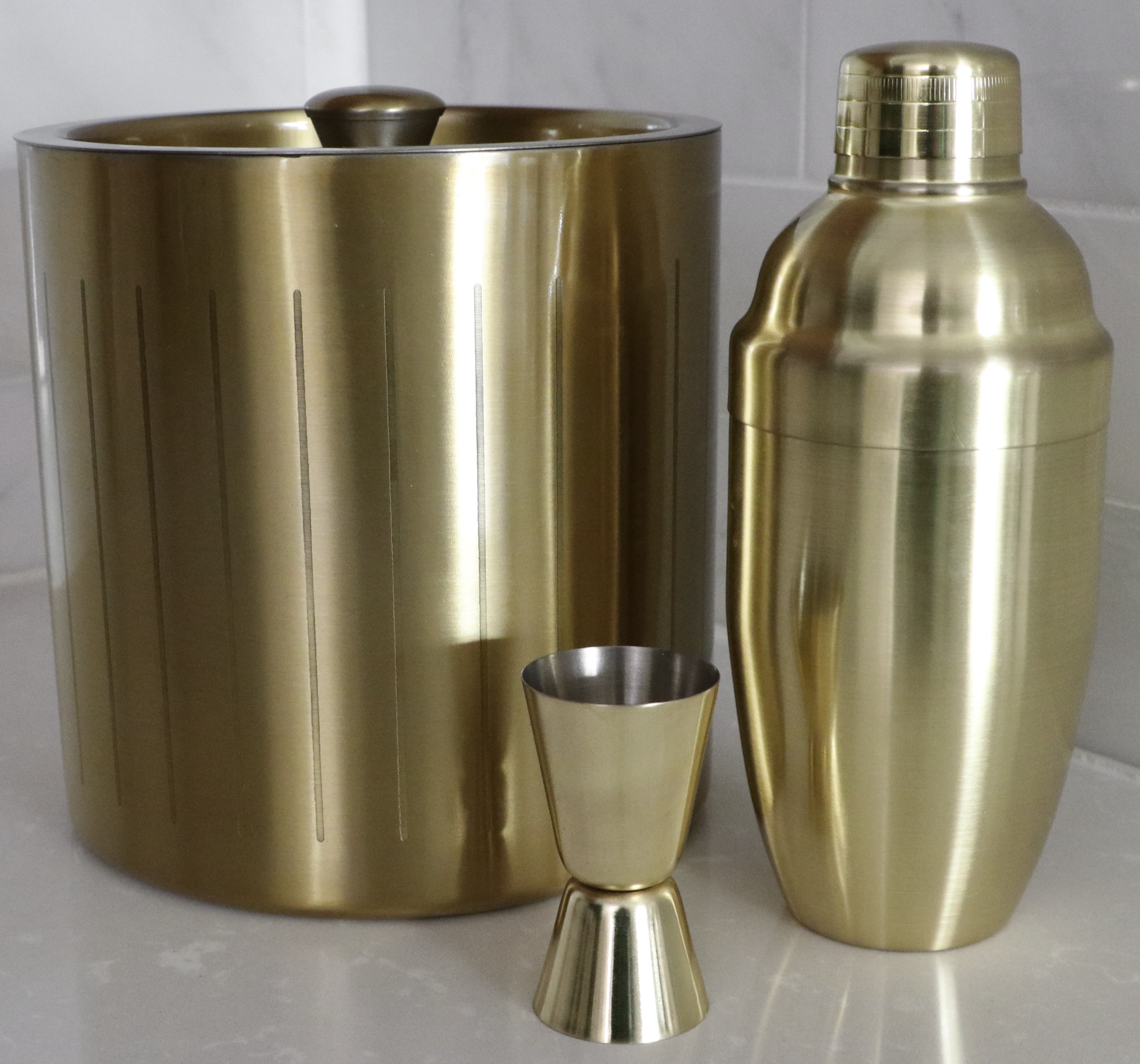 Hauzken Bar Serving Tray, Project 62 Ice Bucket with Sign and More Barware