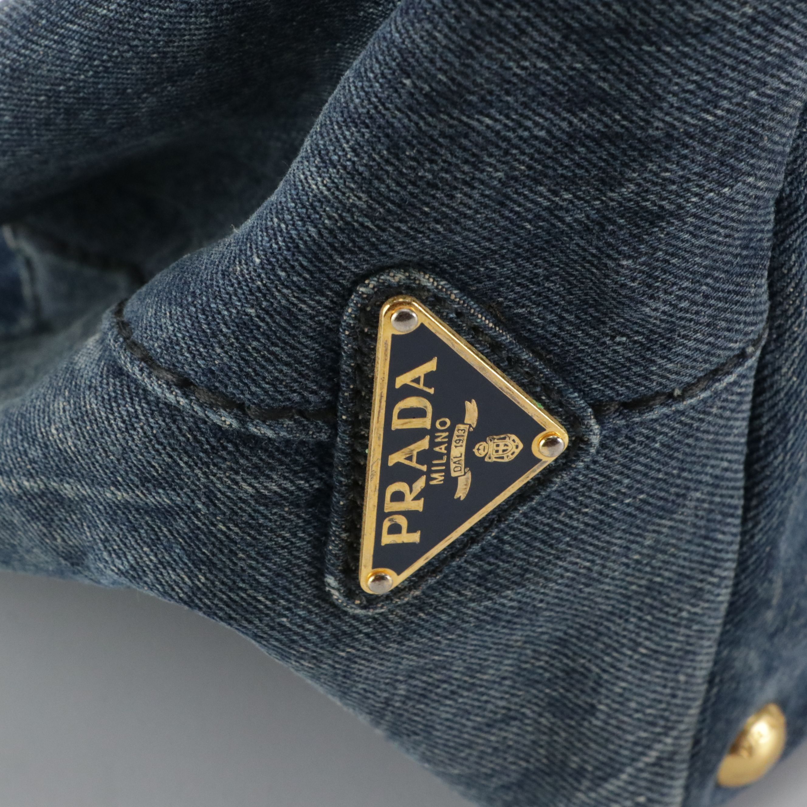 Prada Denim Canapa Tote Bag